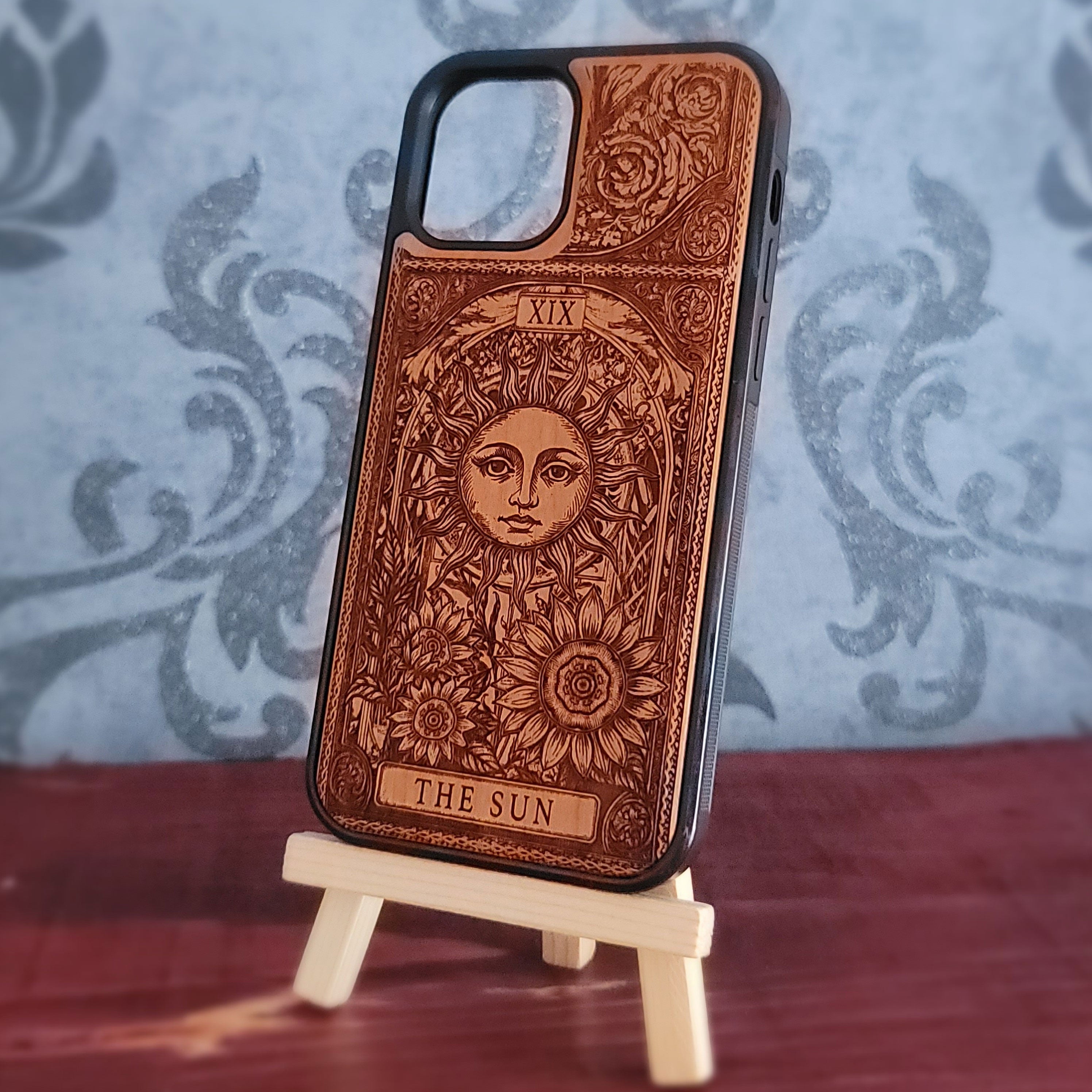 The Sun Tarot Card Wood Phone Case