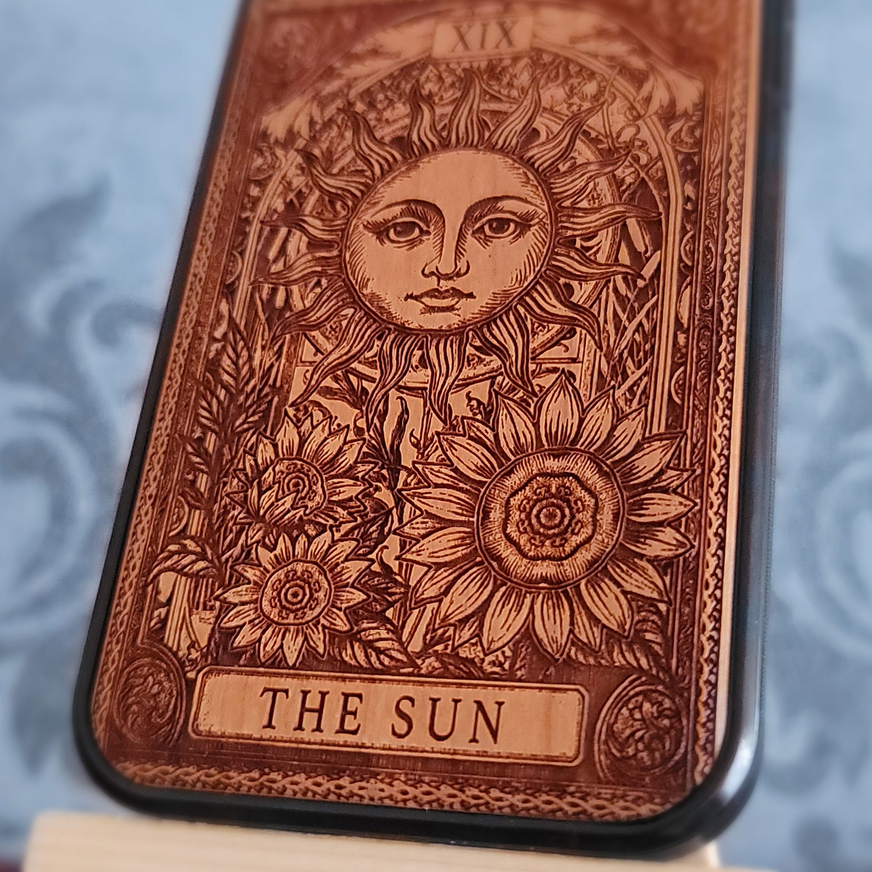 The Sun Tarot Card Wood Phone Case