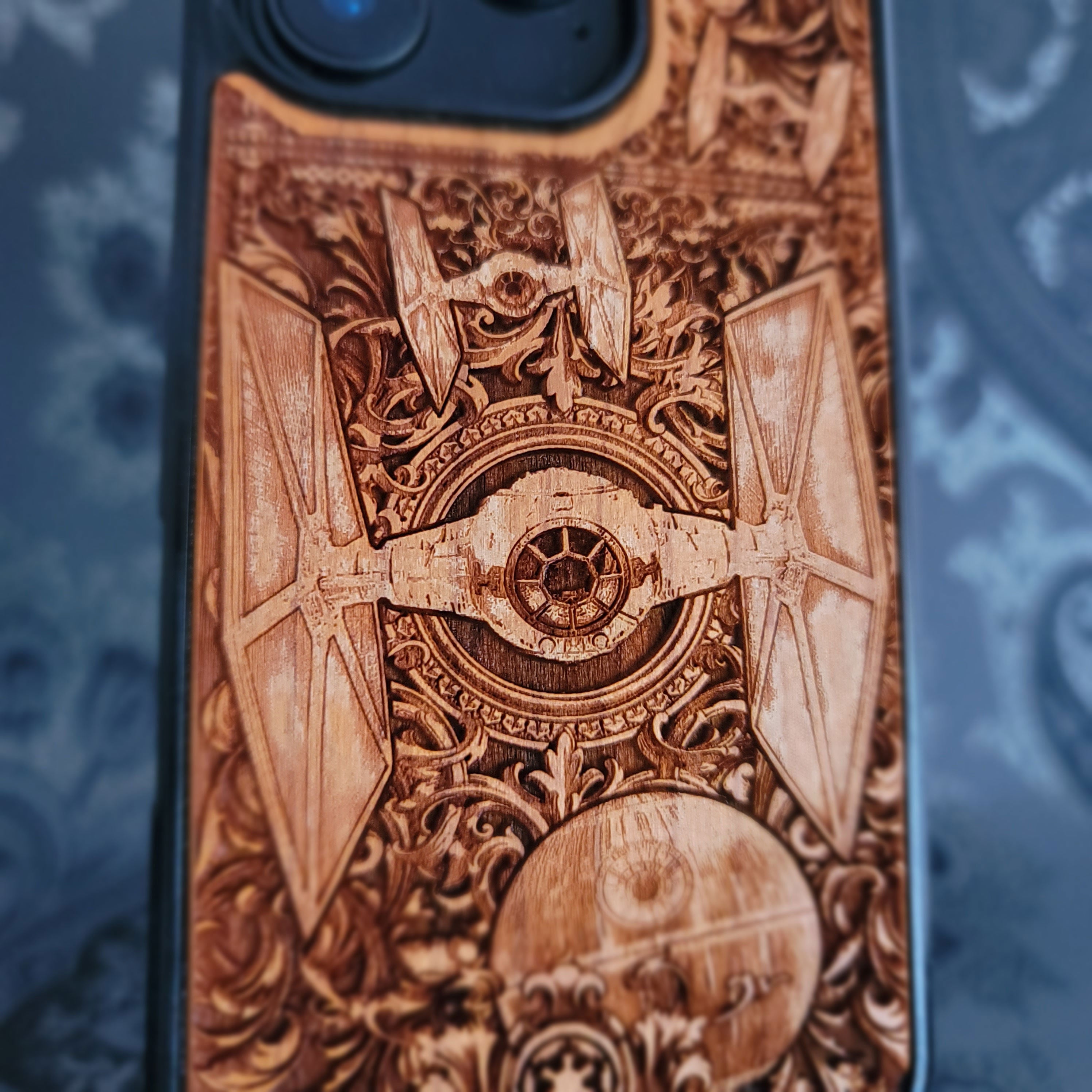 TIE Fighter Star Wars - Wood Phone Case