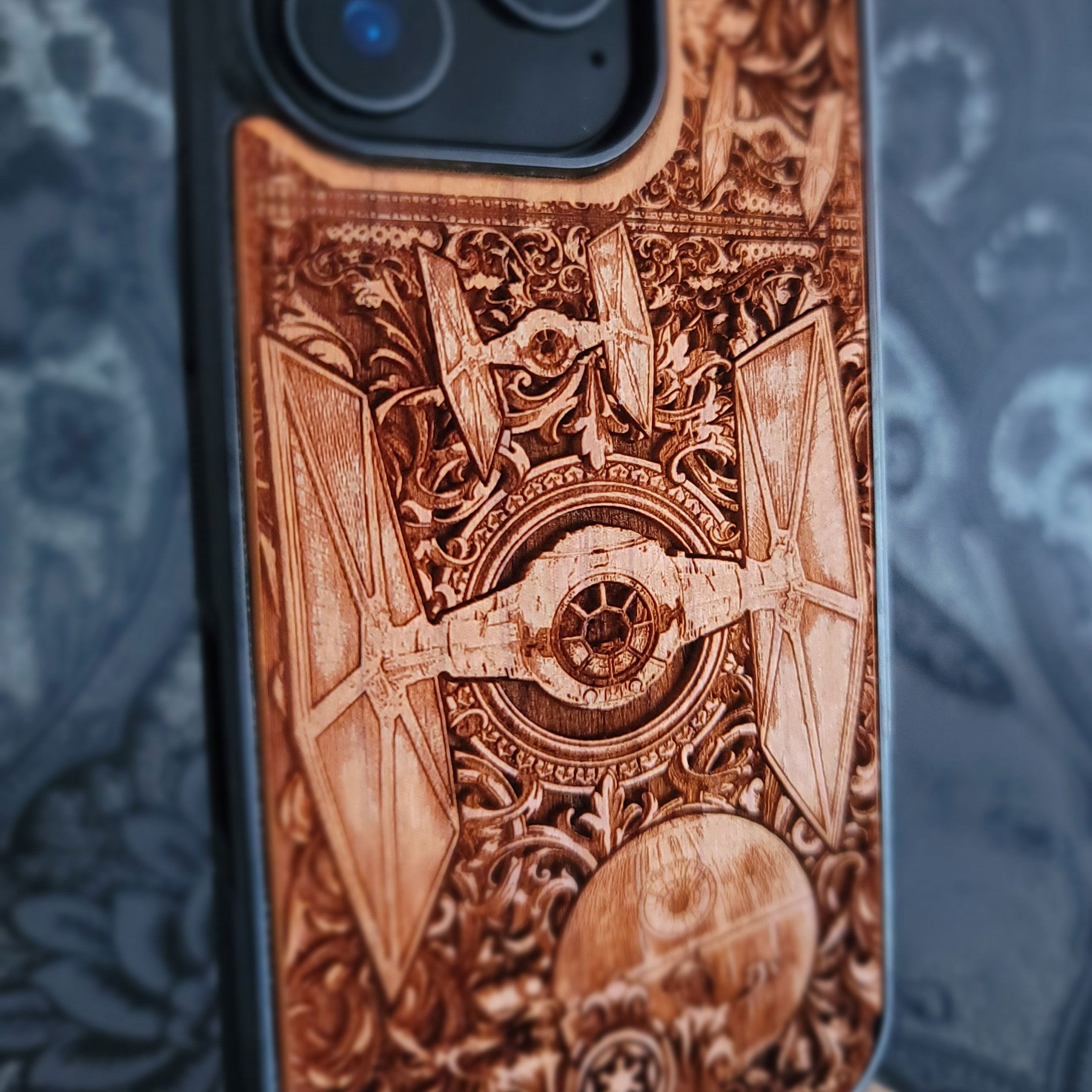 TIE Fighter Star Wars - Wood Phone Case
