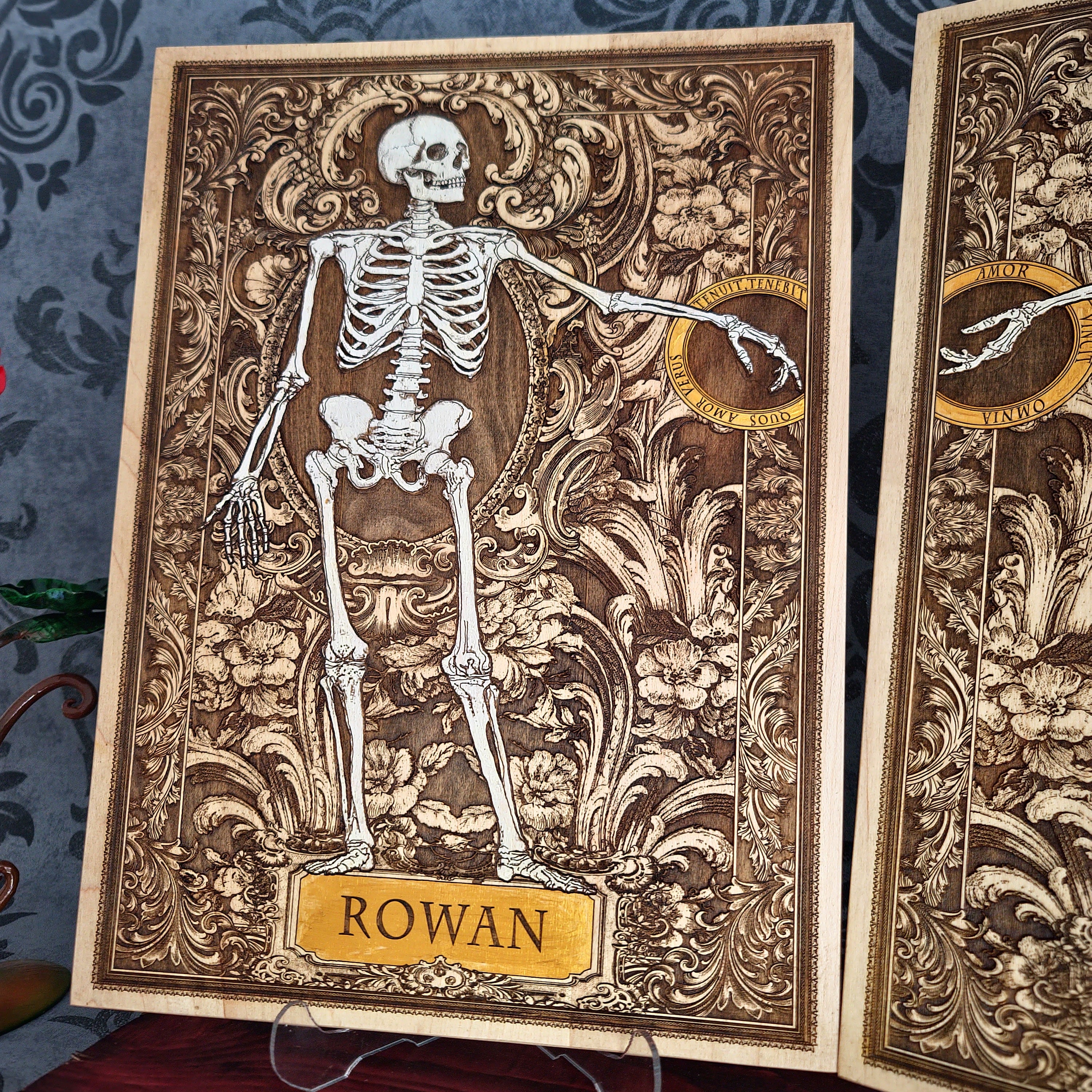 Love Skeleton Couple - Till Death Do Us Part - Personalized with Names - Large Painted