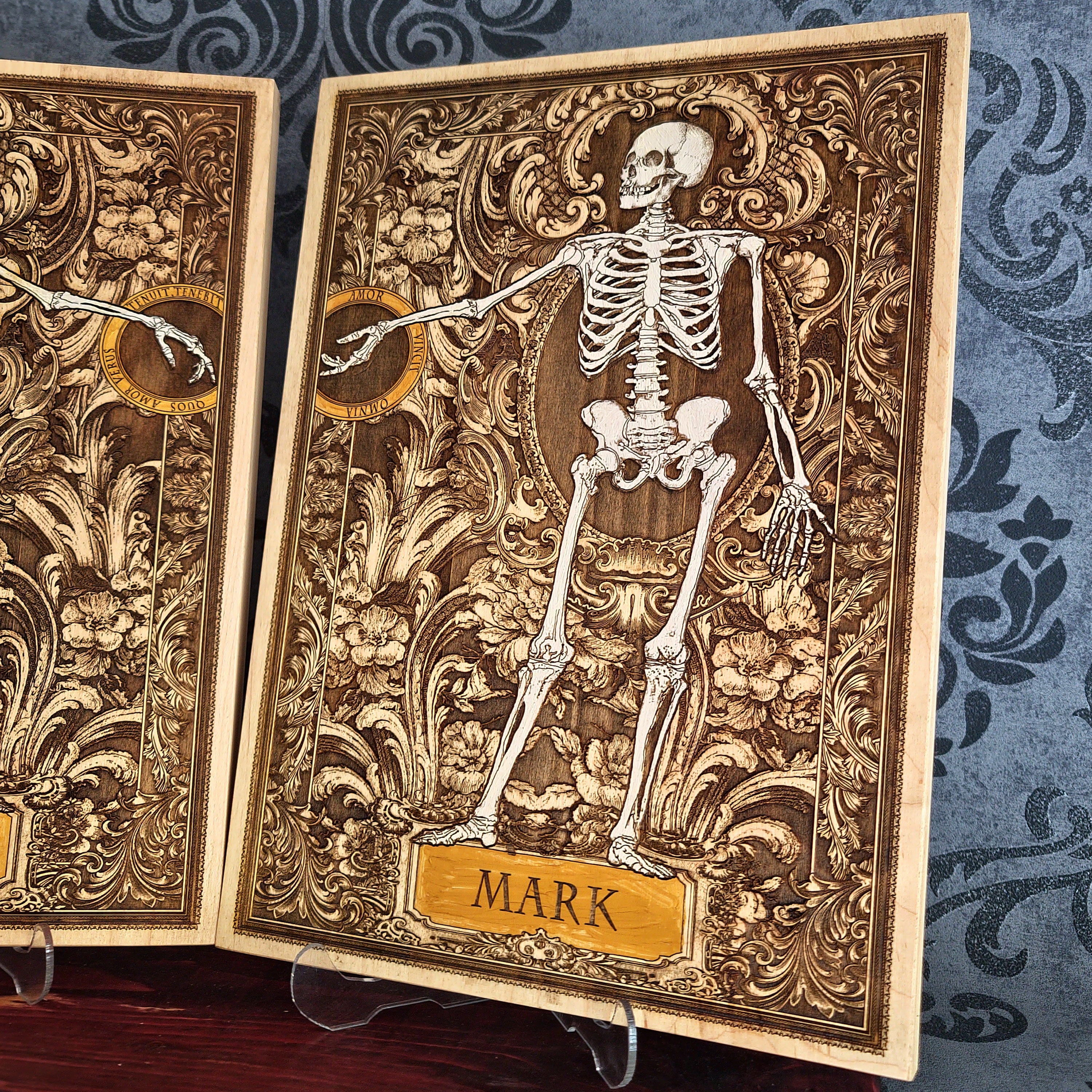 Love Skeleton Couple - Till Death Do Us Part - Personalized with Names - Large Painted
