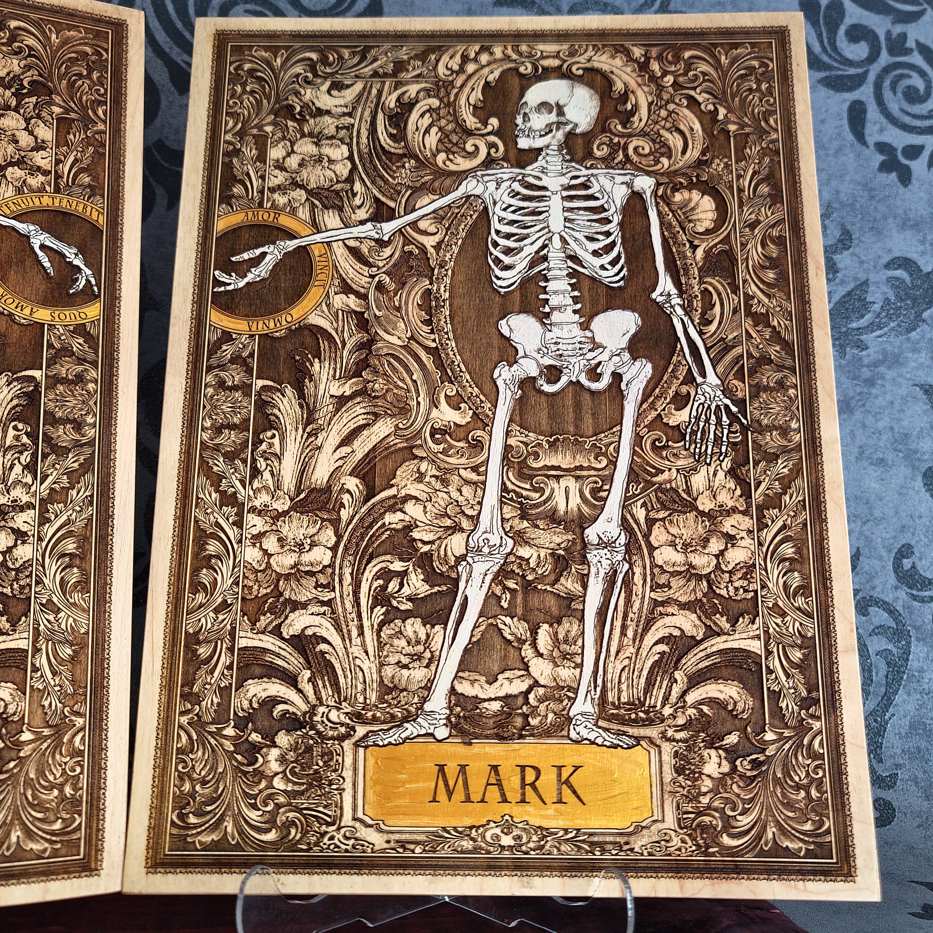 Love Skeleton Couple - Till Death Do Us Part - Personalized with Names - Large Painted