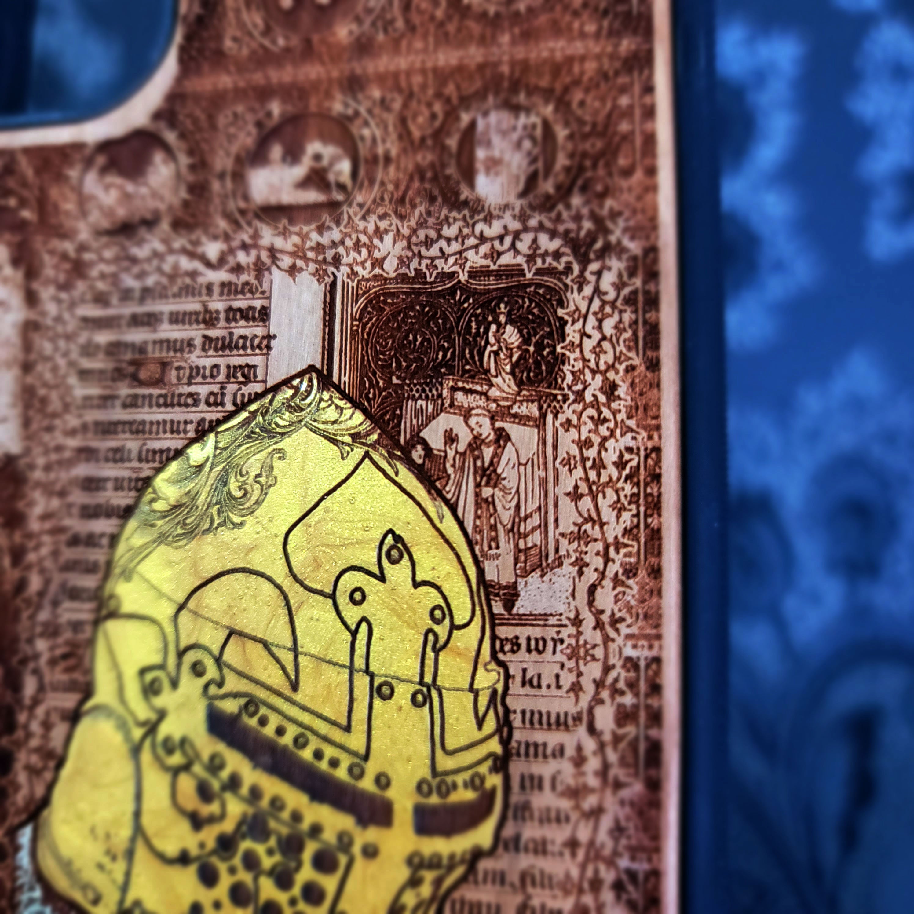MEDIEVAL knight helmet wood phone case for iphone and samsung galaxy