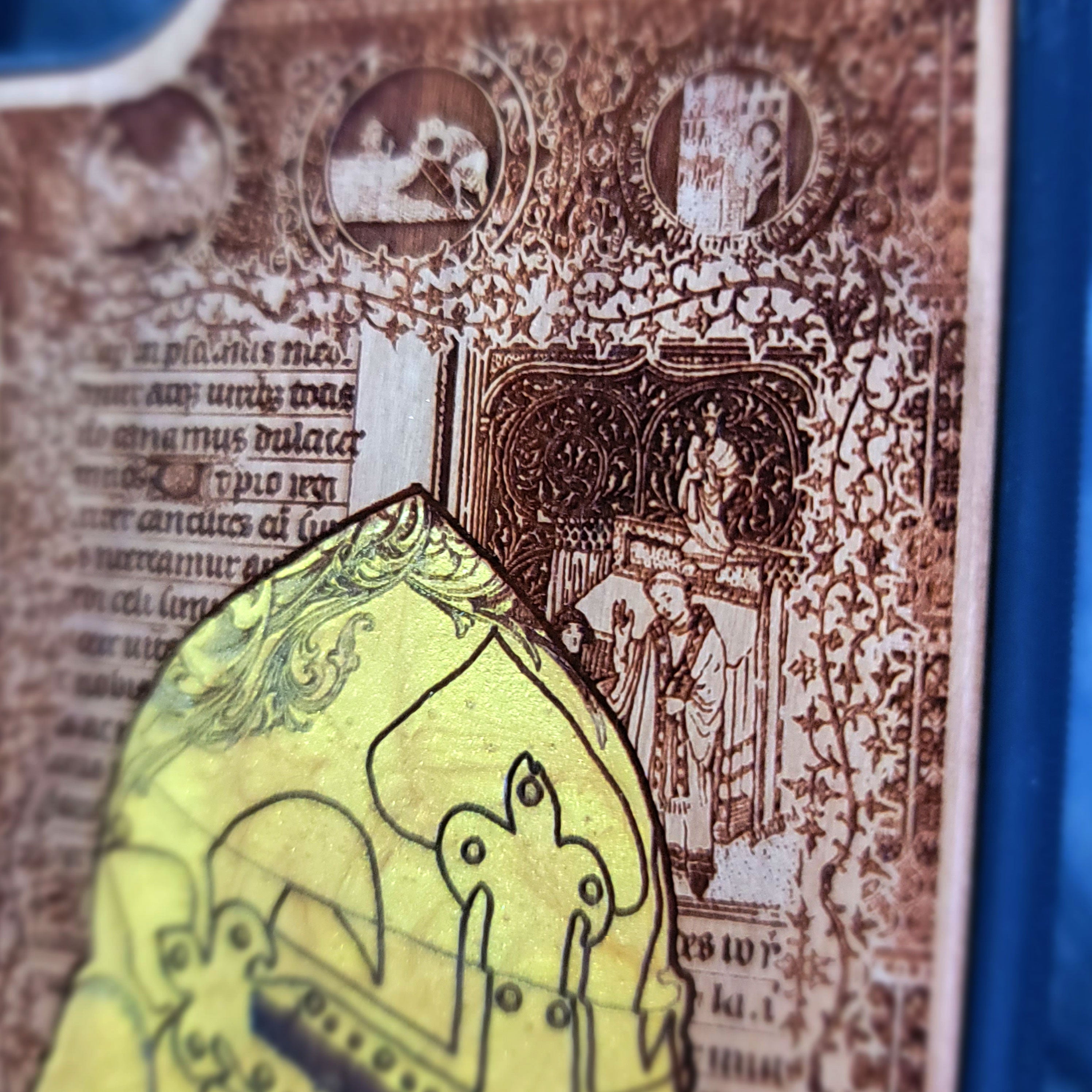 Caballero Medieval "Estoy Listo" - Funda de Madera para Teléfono - Pintada en Dorado