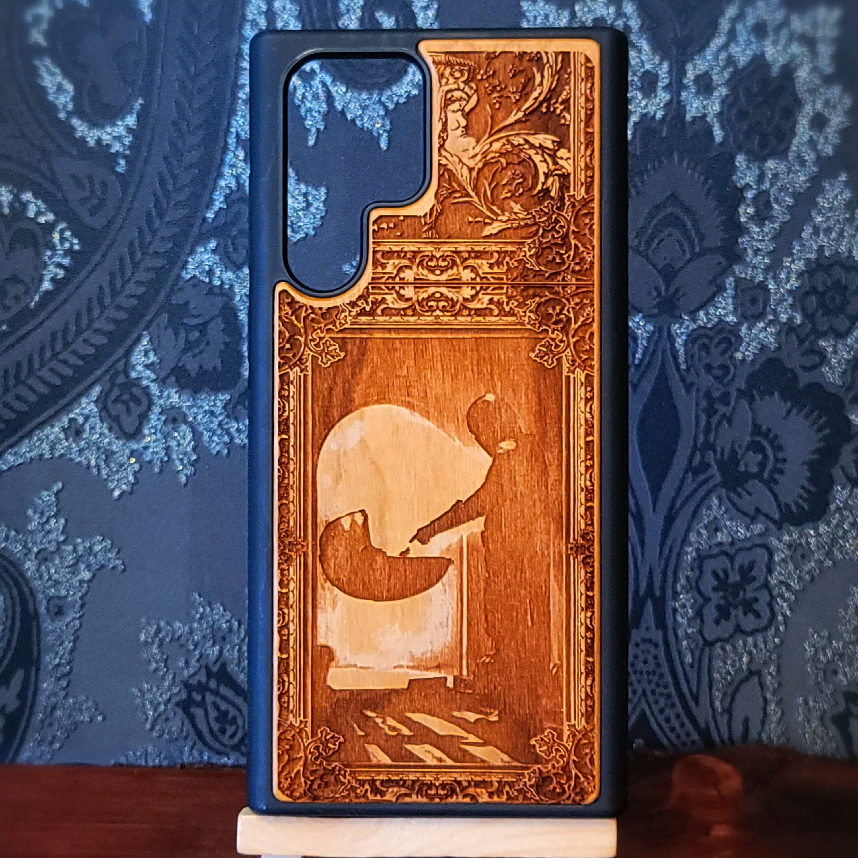 Wooden phone case laser engraved