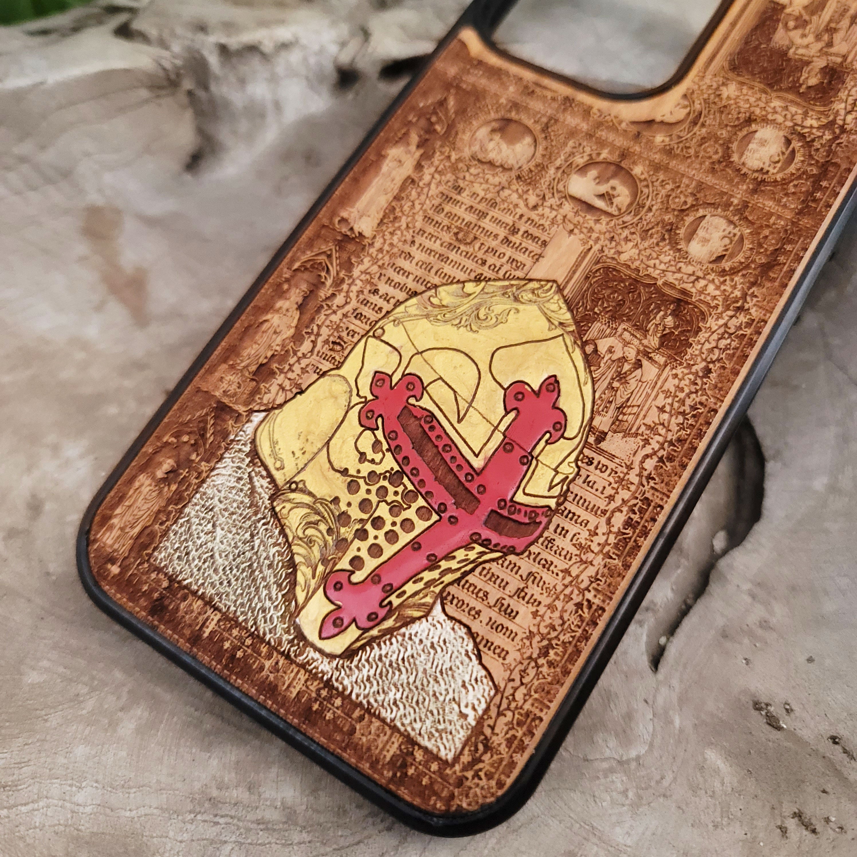 Medieval Knight "I'm Ready" - Wood Phone Case - Gold Painted II