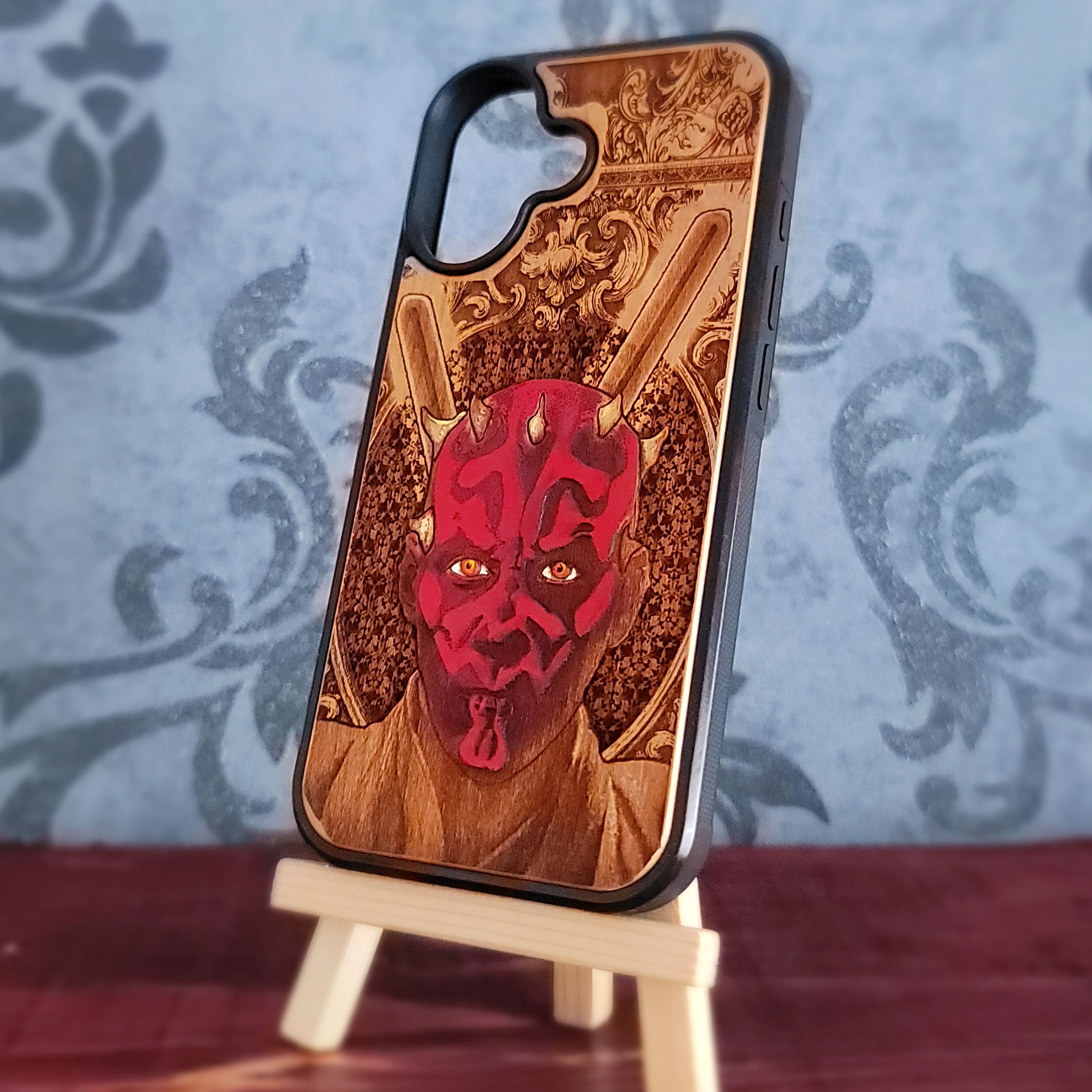 R2-D2 Star Wars - Handyhülle aus Holz - handbemalt