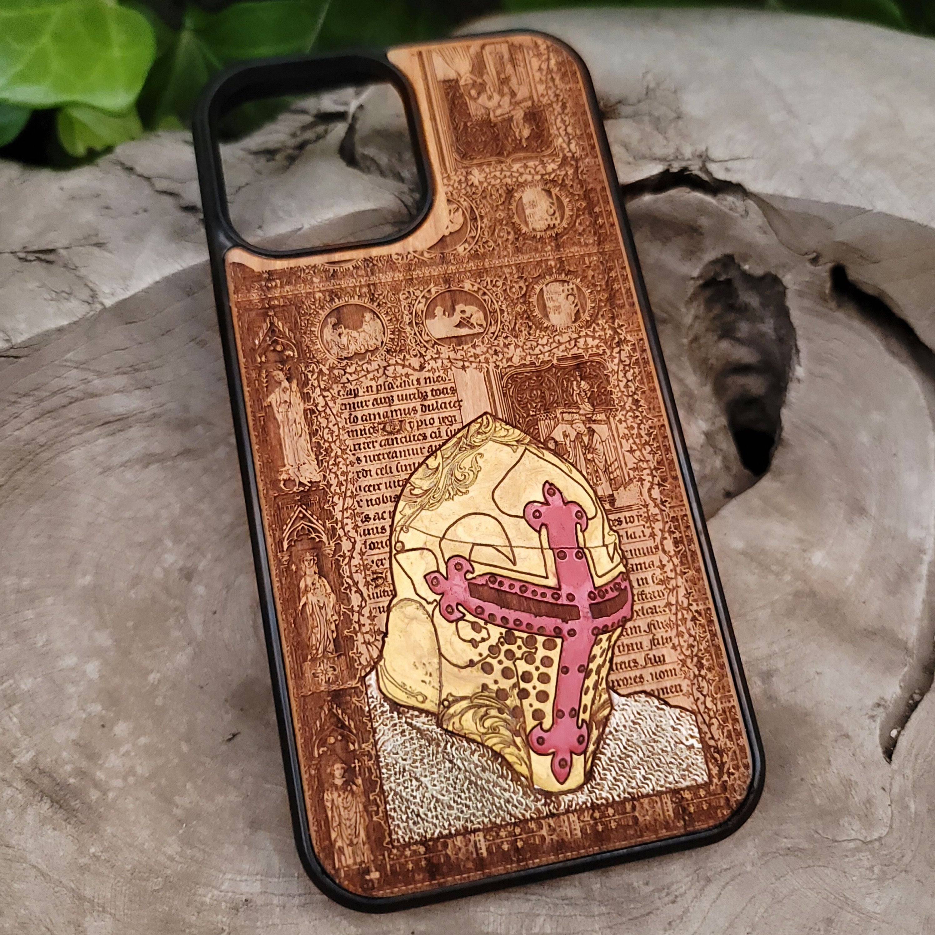 Medieval Knight "I'm Ready" - Wood Phone Case - Gold Painted II