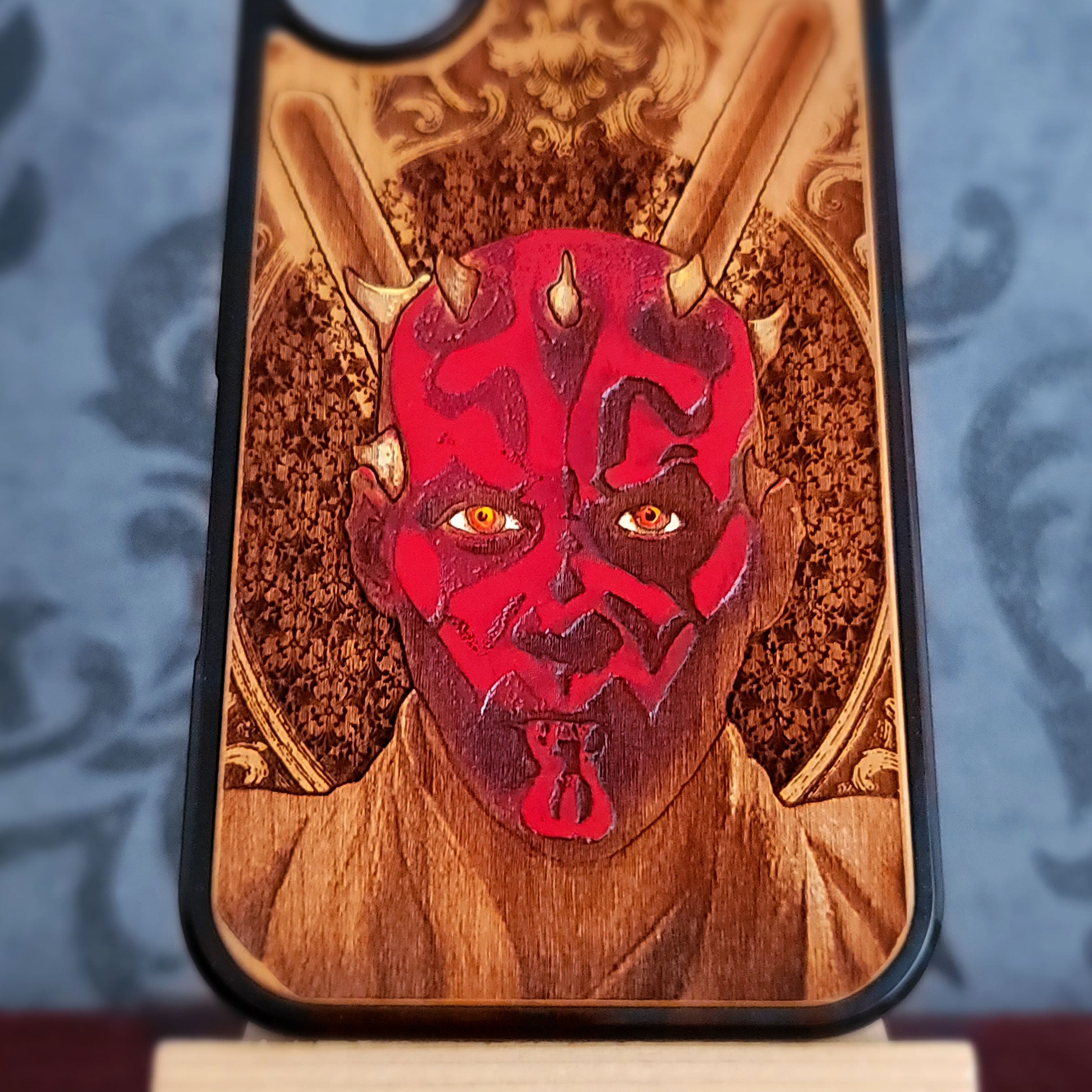 R2-D2 Star Wars - Handyhülle aus Holz - handbemalt