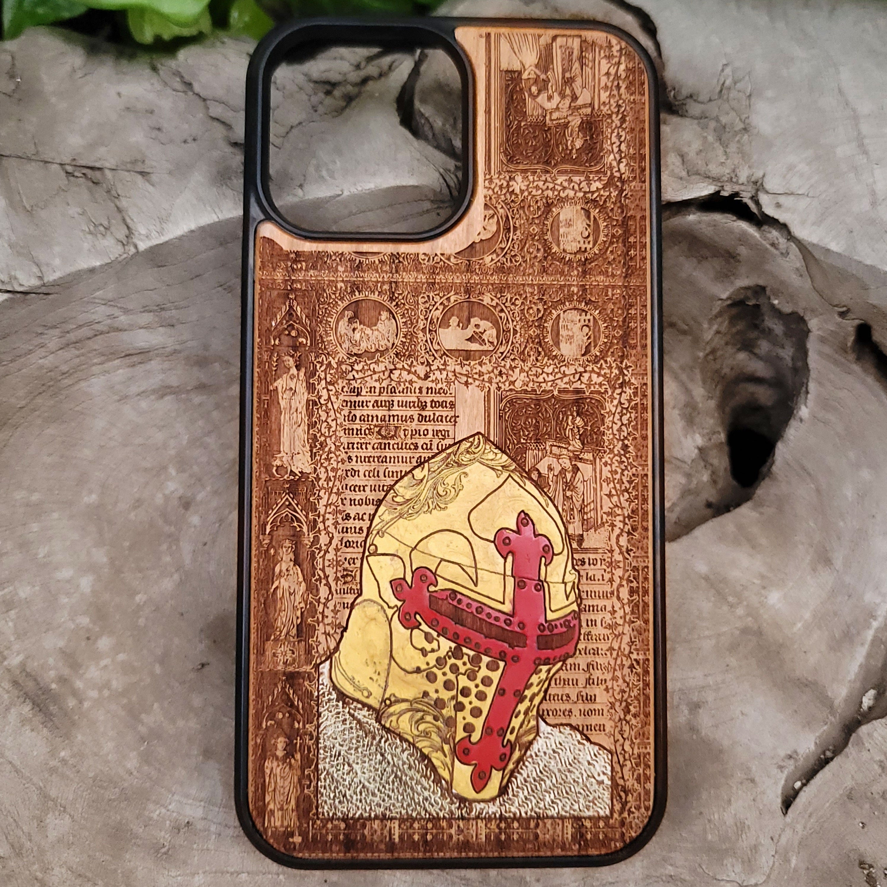 Medieval Knight "I'm Ready" - Wood Phone Case - Gold Painted II