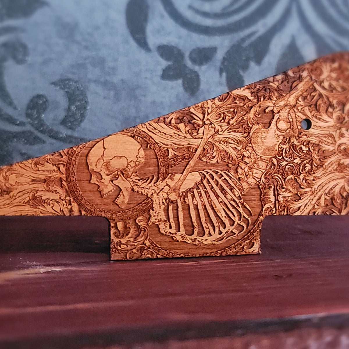 Gothic wood guitar scratchplate with skeleton design for Standard or Historic 59 style guitar