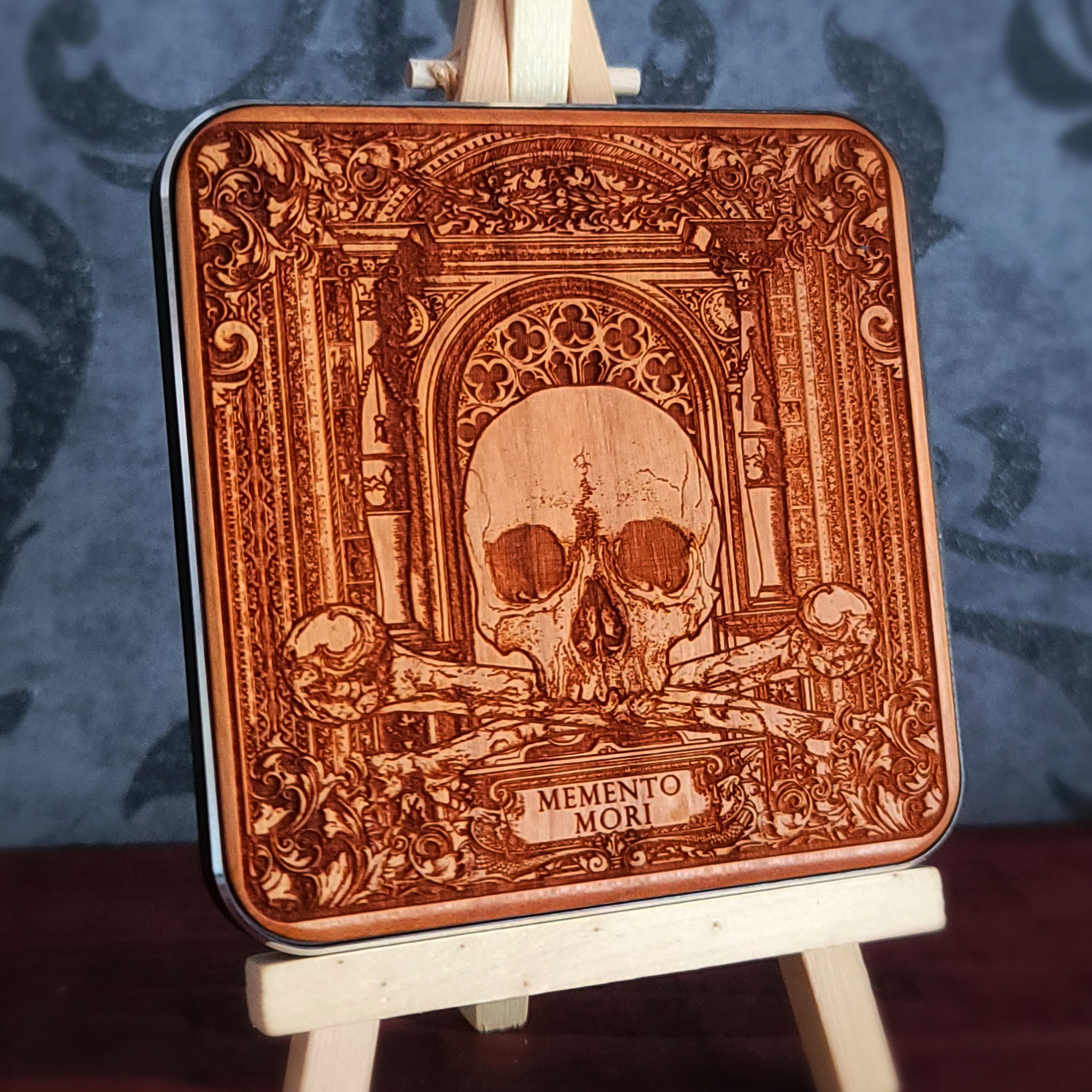 Memento Mori Wood Wireless Charger