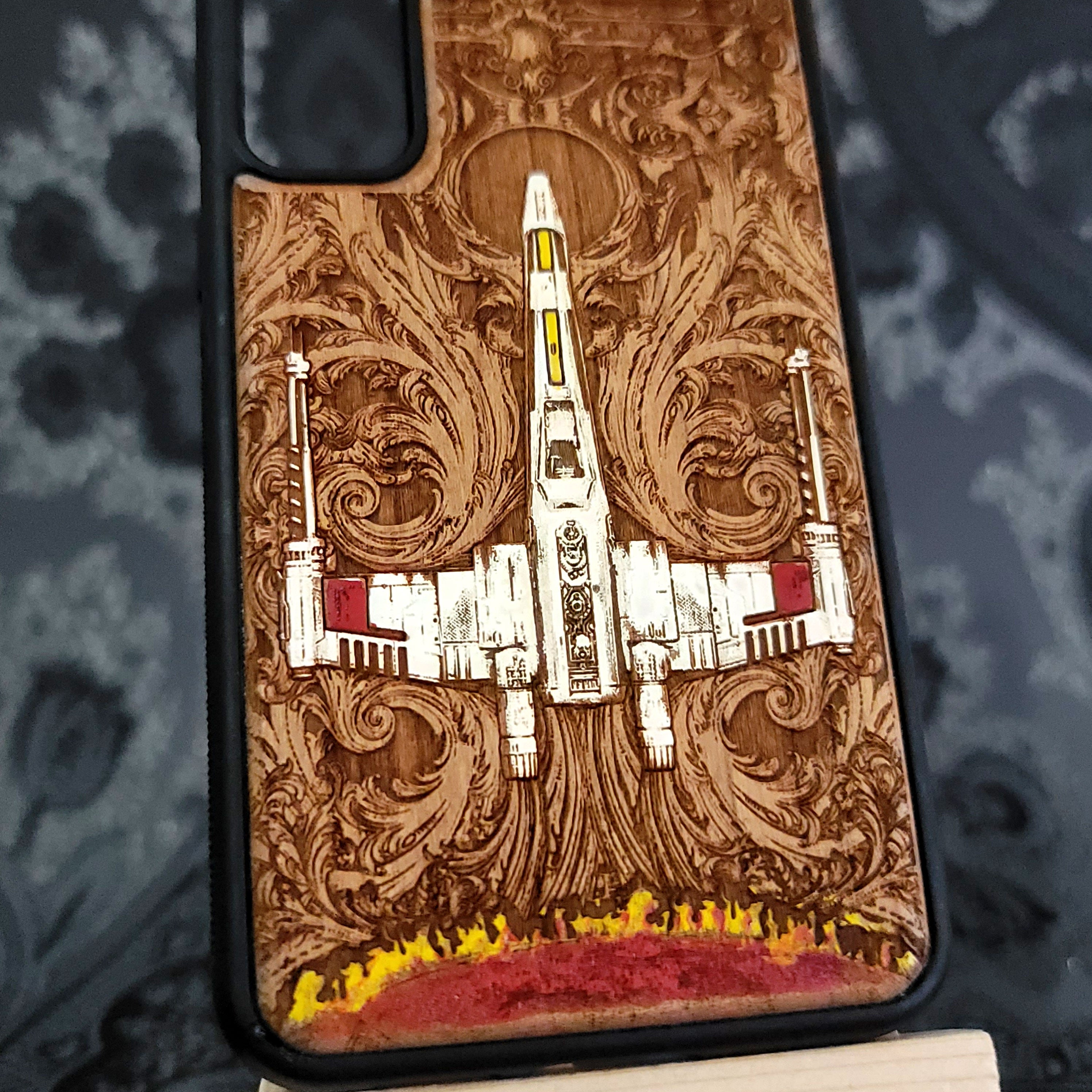 Intergalactic Ship II Star Wars - Wood Phone Case - Hand Painted