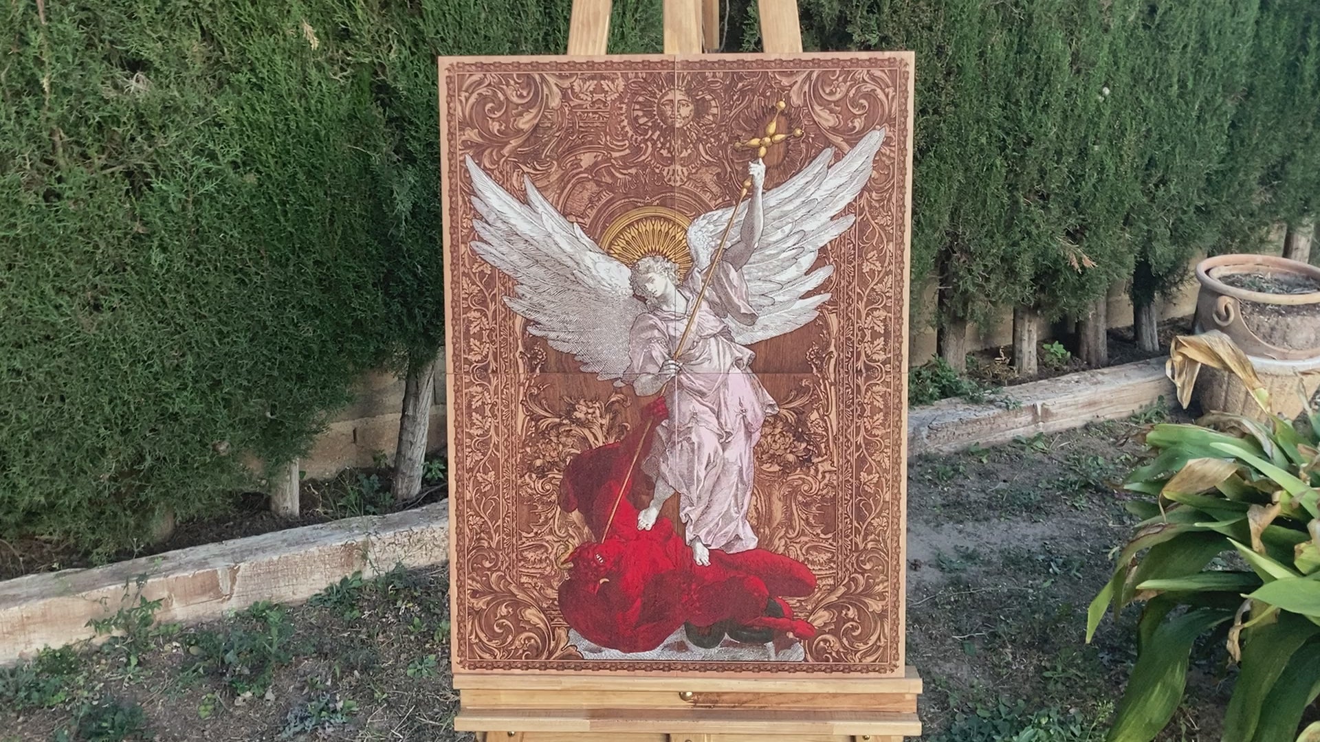 St Michael The Archangel - Mega Size - 4 Wood Pieces