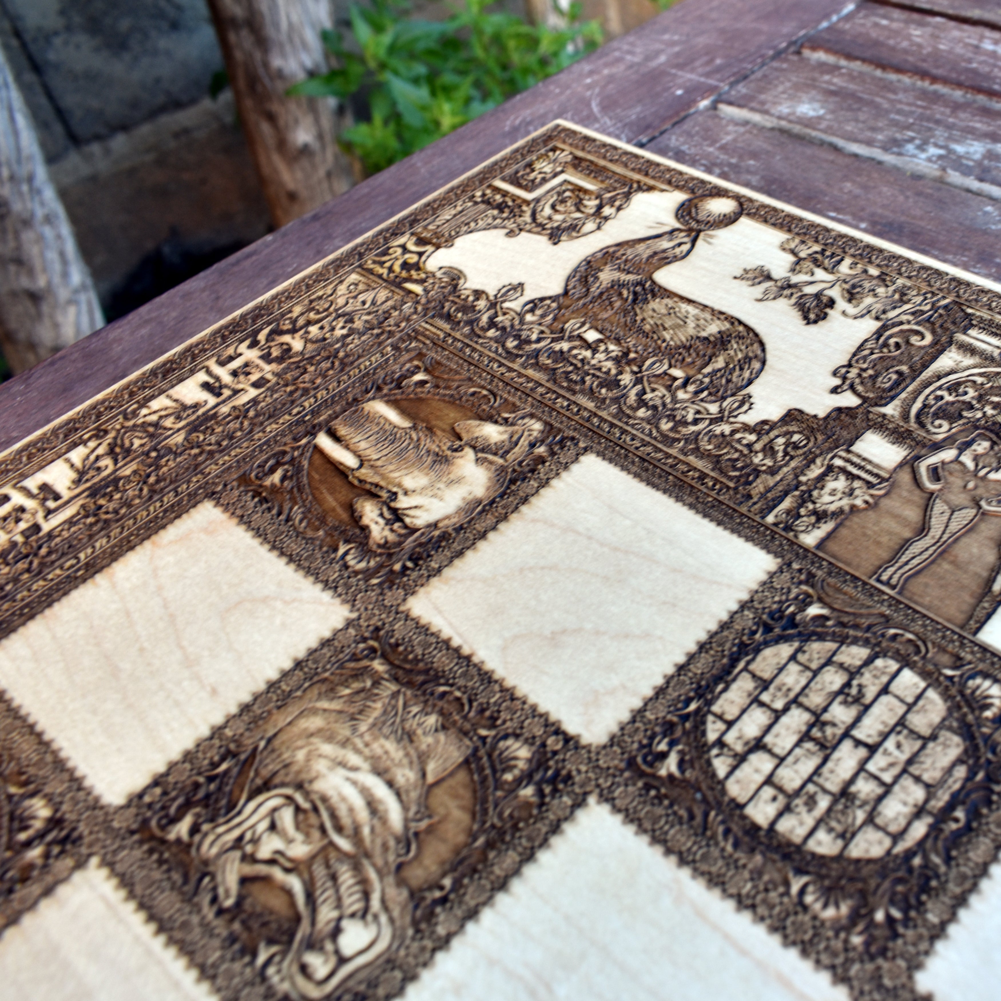 Vintage Circus Chess Board - Tournament Size