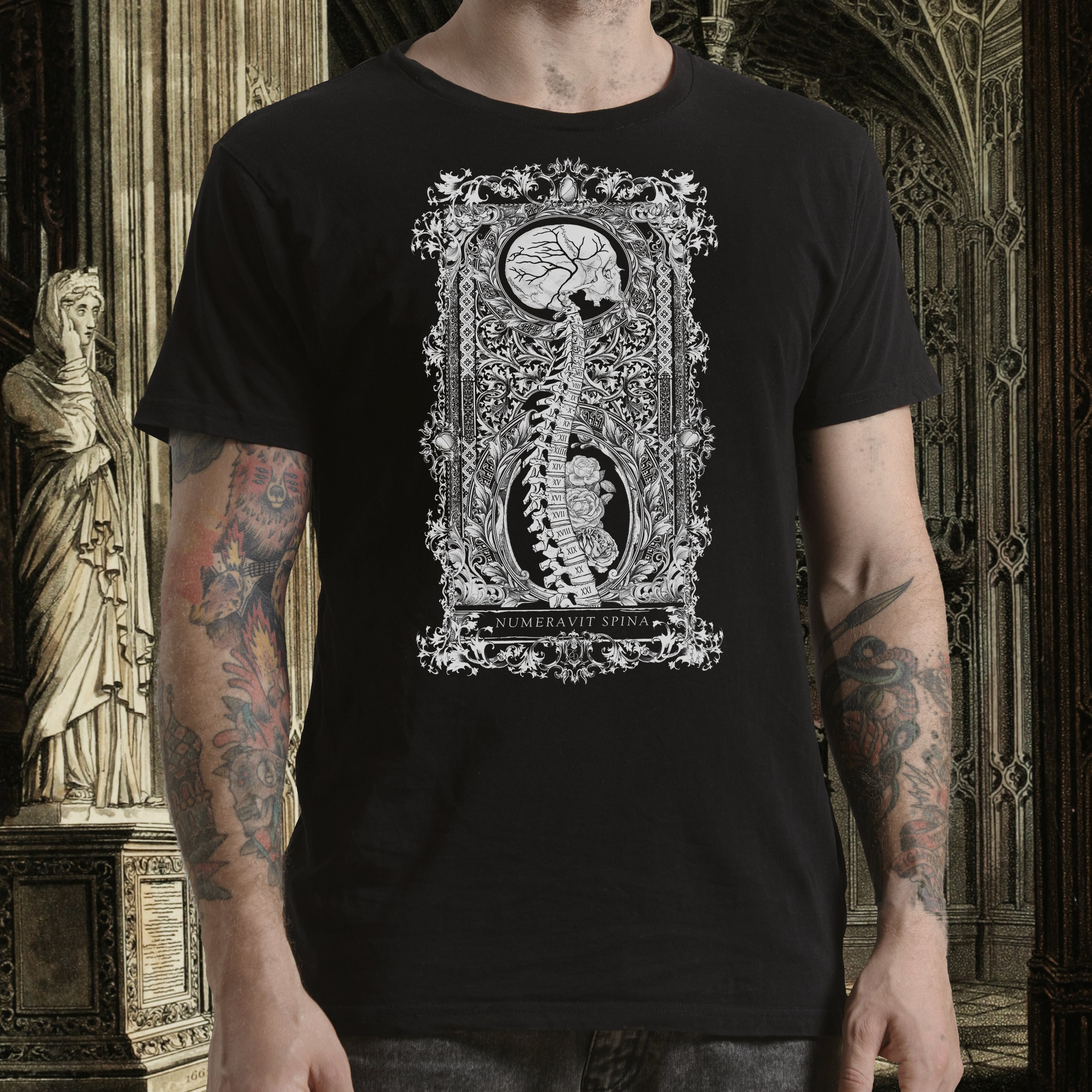 anatomical black white shirt men