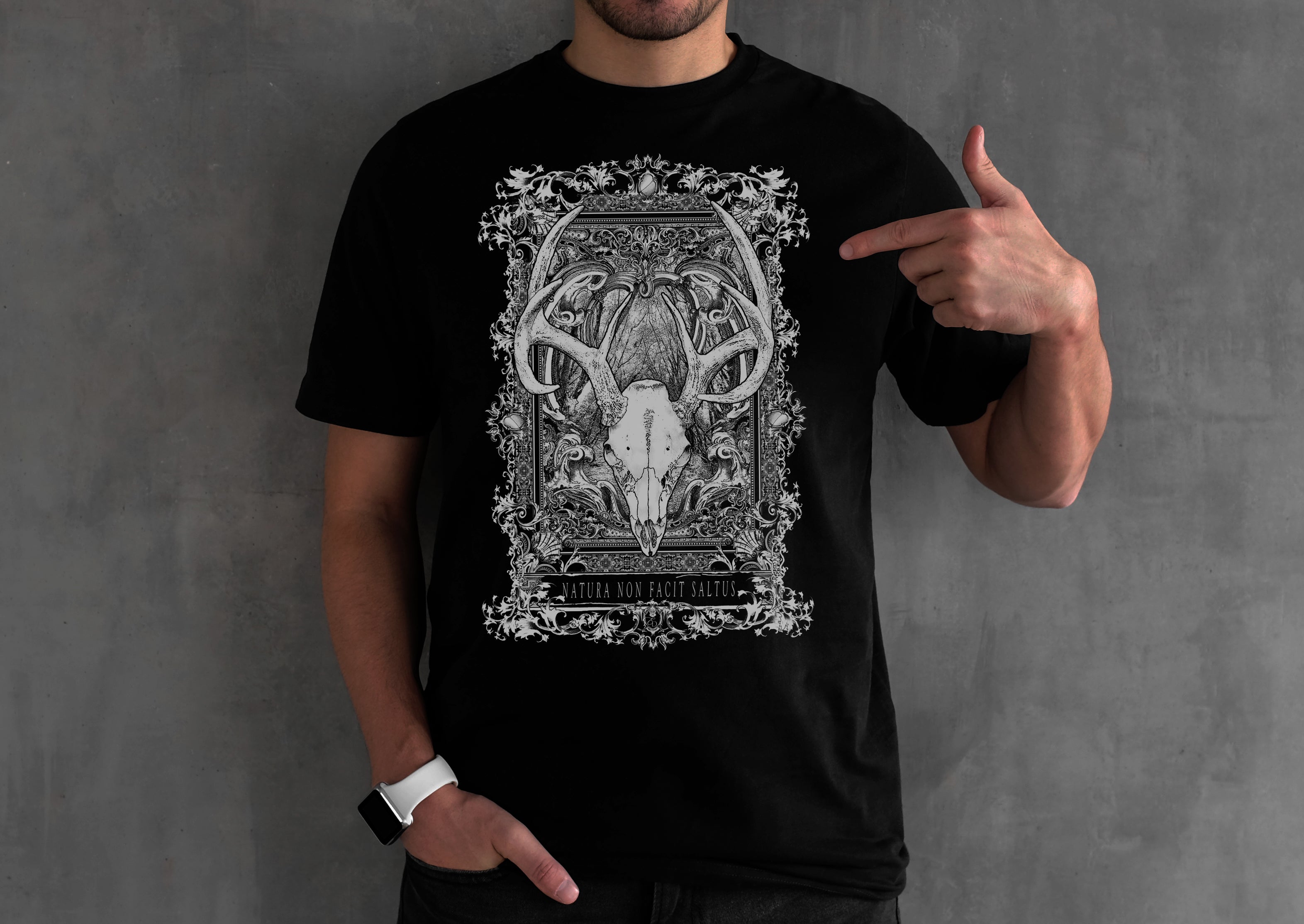 black white graphic t shirt men