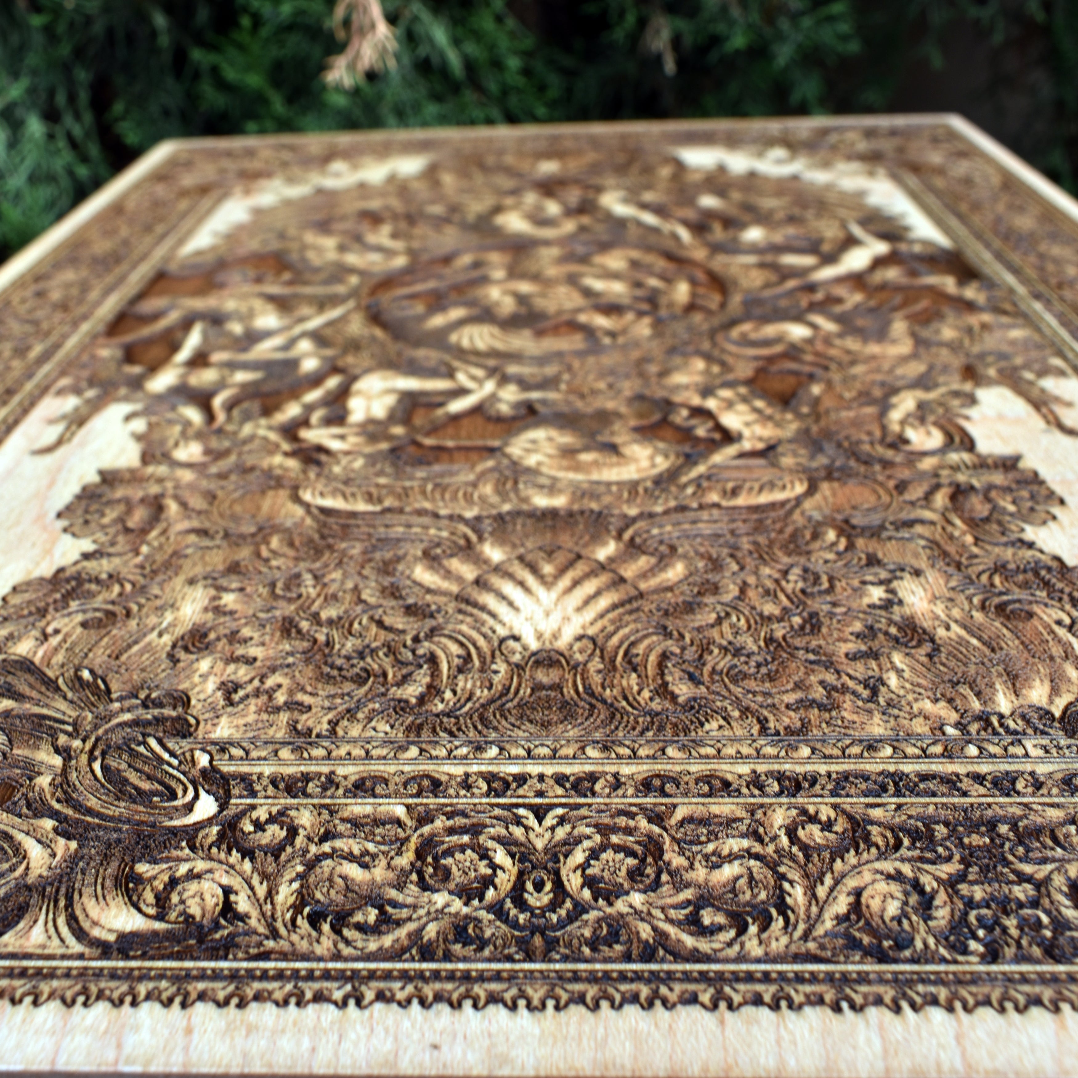 Nautical wall decor with Neptune trident and ocean waves