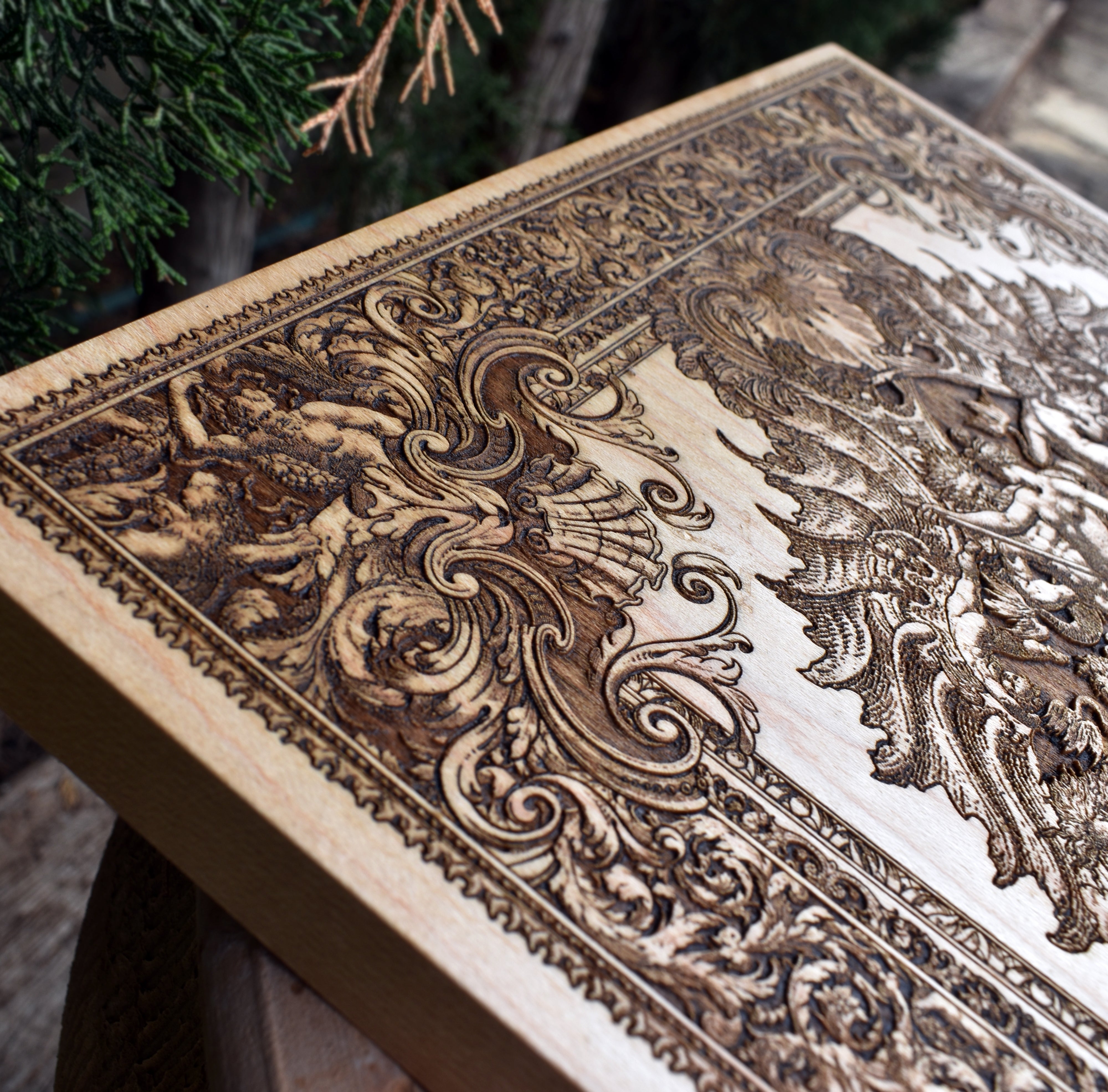 Maritime god Neptune wood wall plaque with nautical theme