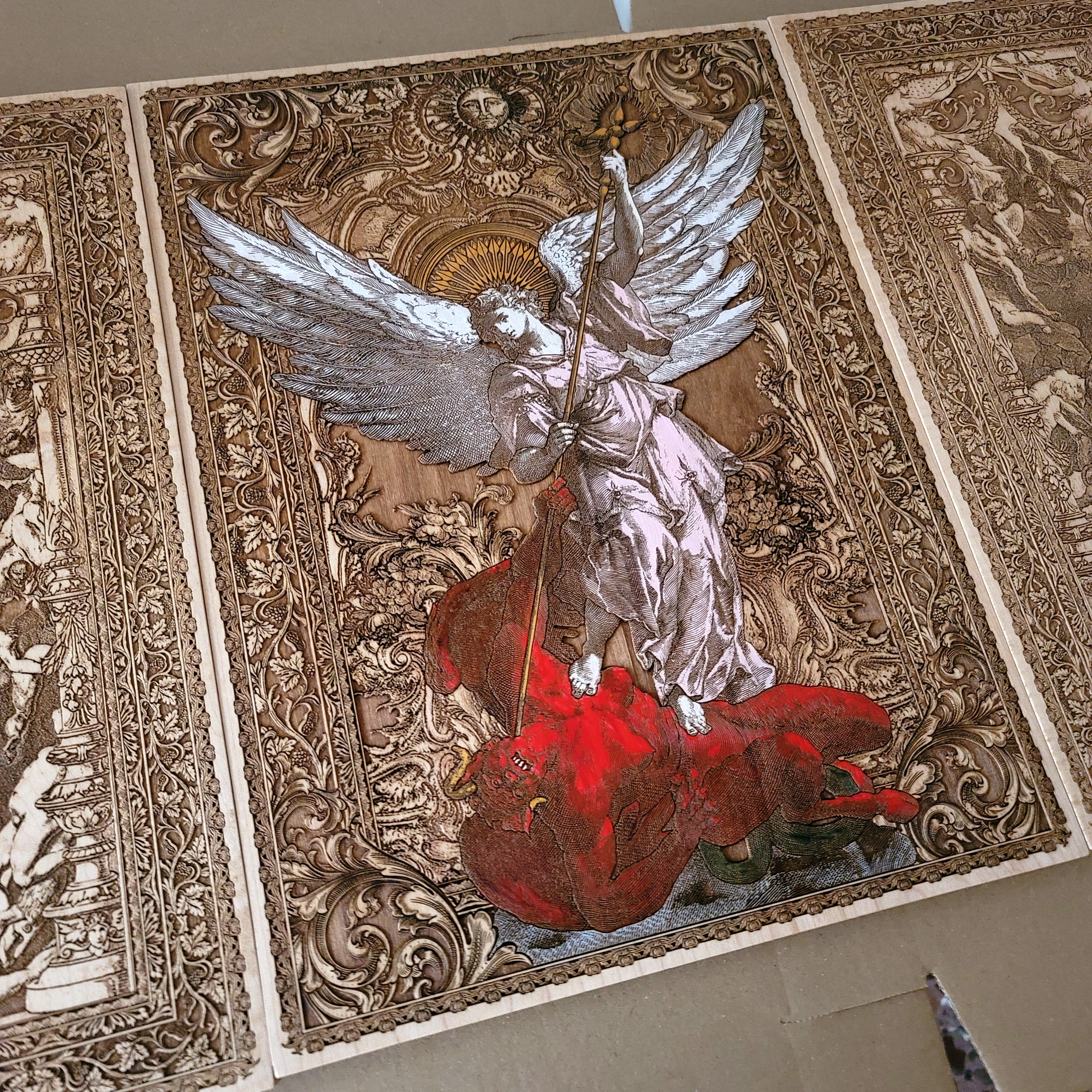 St Michael The Archangel Triptych  - Limited Edition