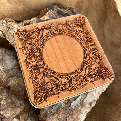 Custom Symbols Engraved on Wood Wireless Charger