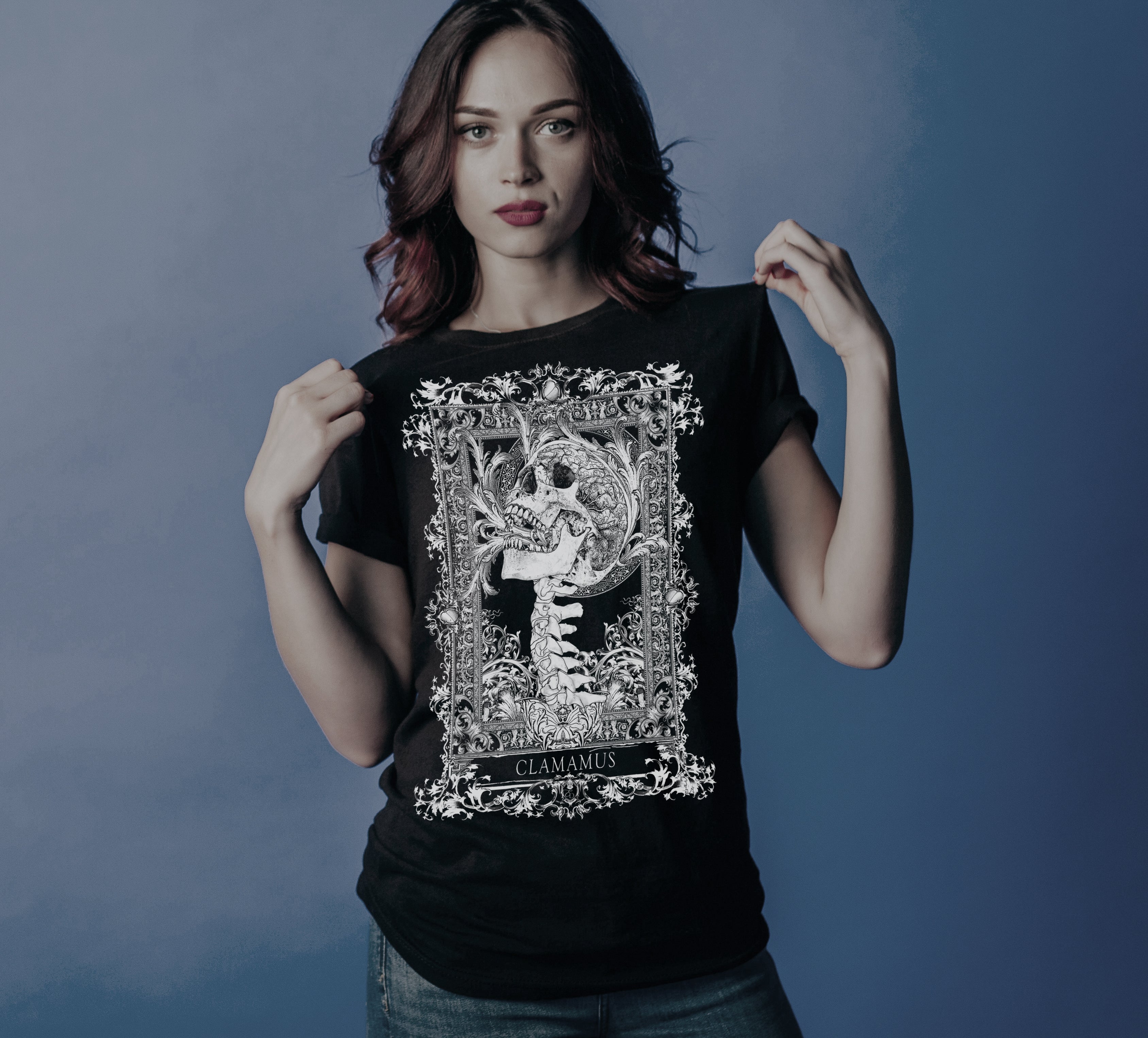 black goth tee for women