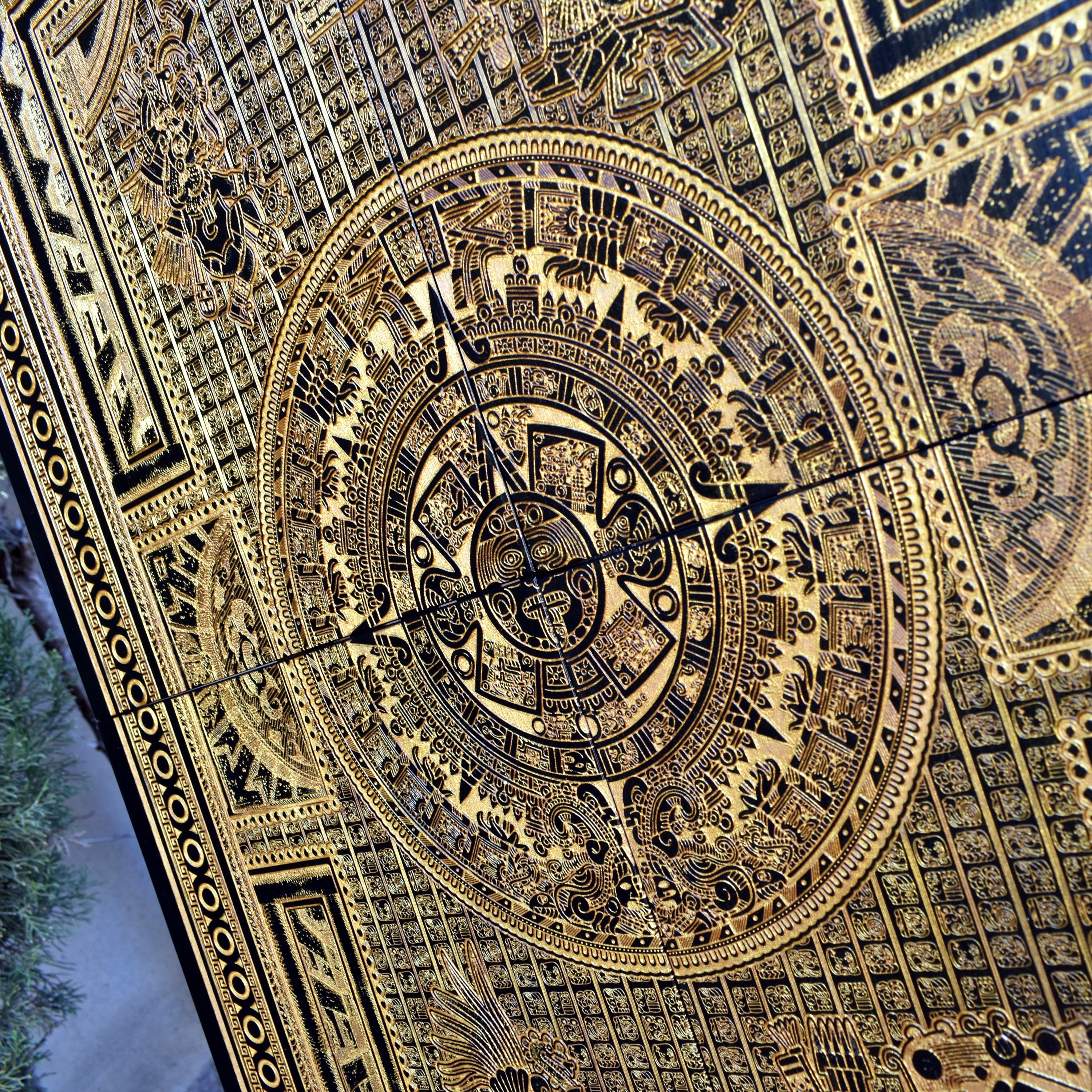 Aztekenkalender Version II – Megagröße – 4 Holzteile