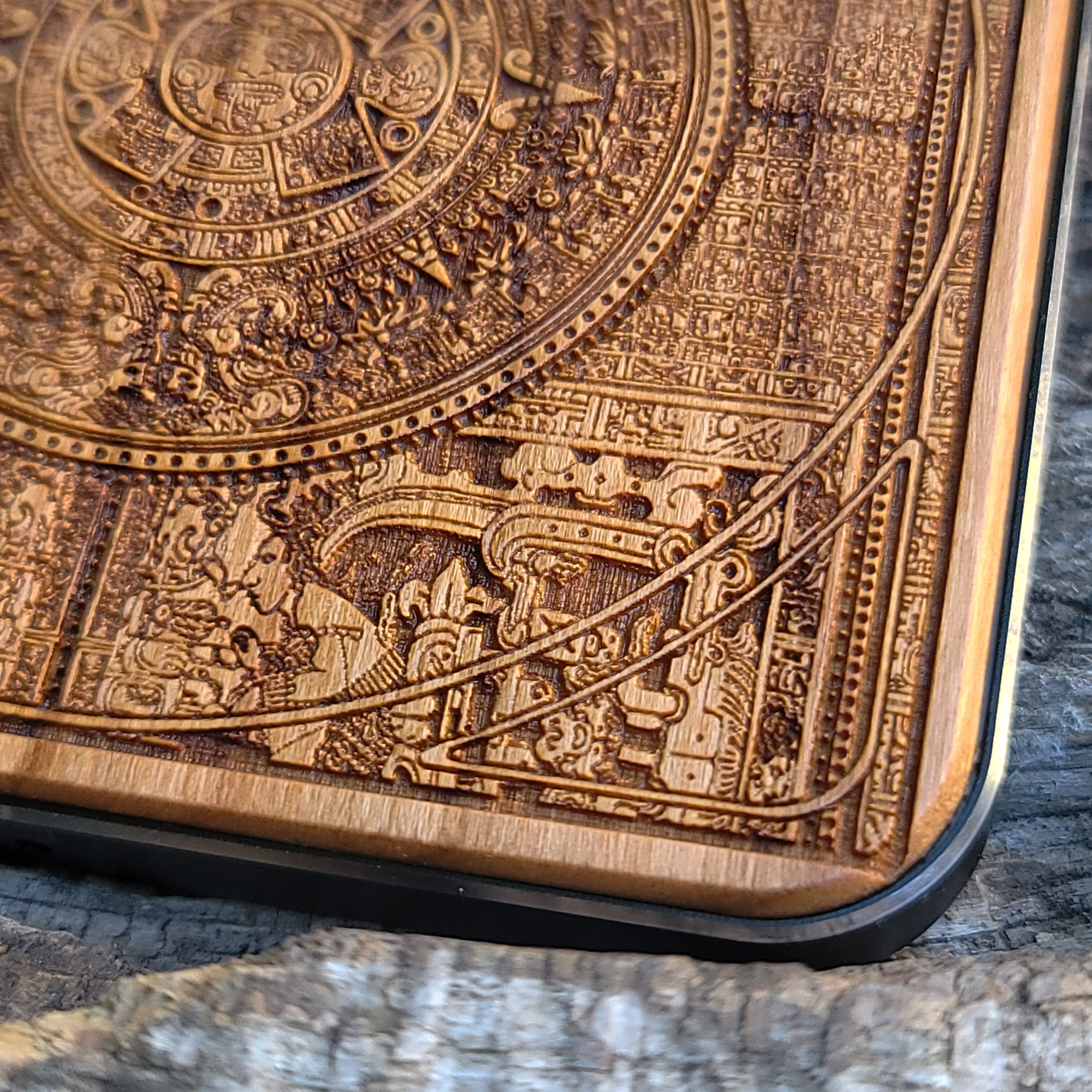 Aztec Calendar Wood Wireless Charger