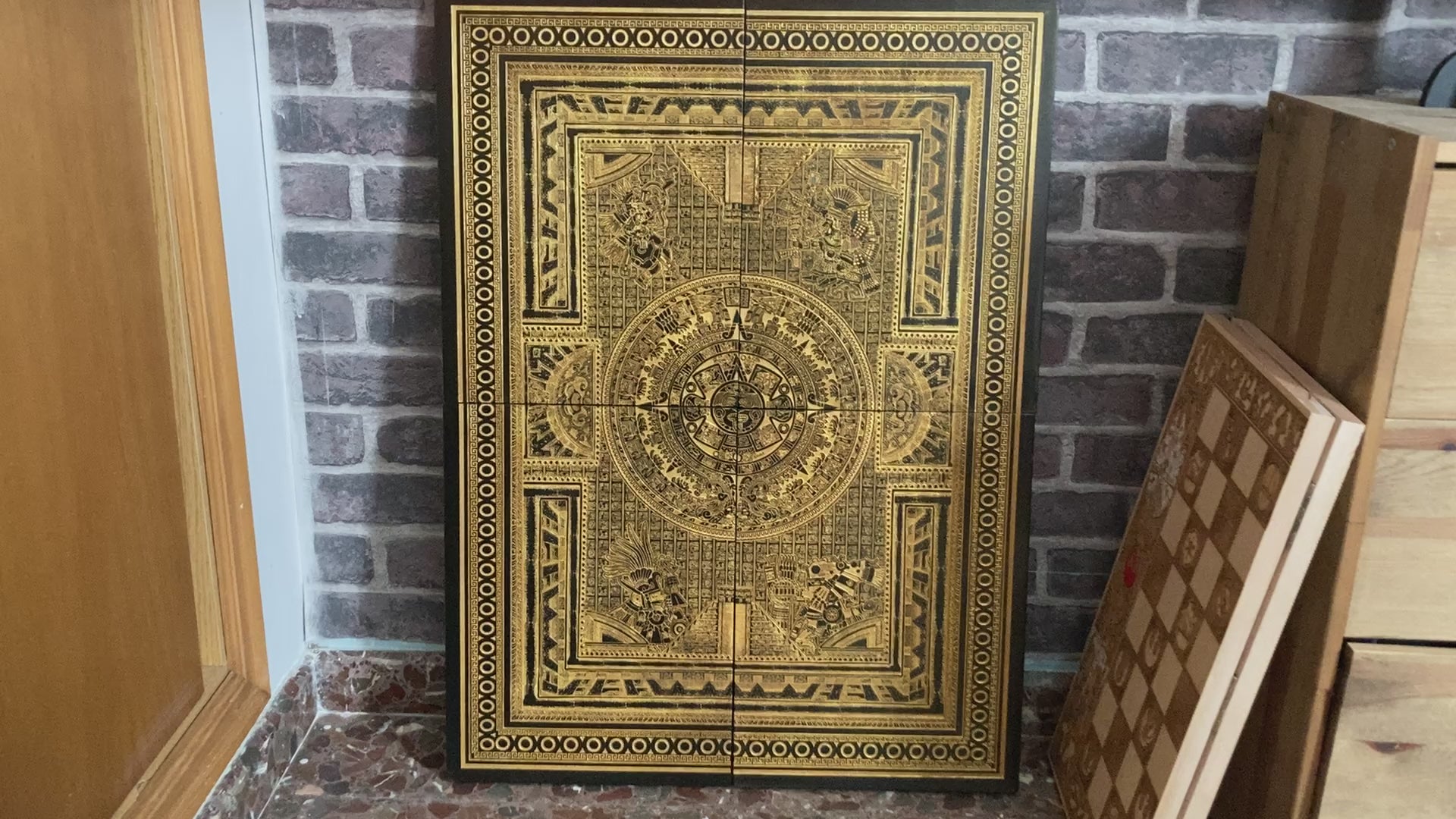 Aztekenkalender Version II – Megagröße – 4 Holzteile