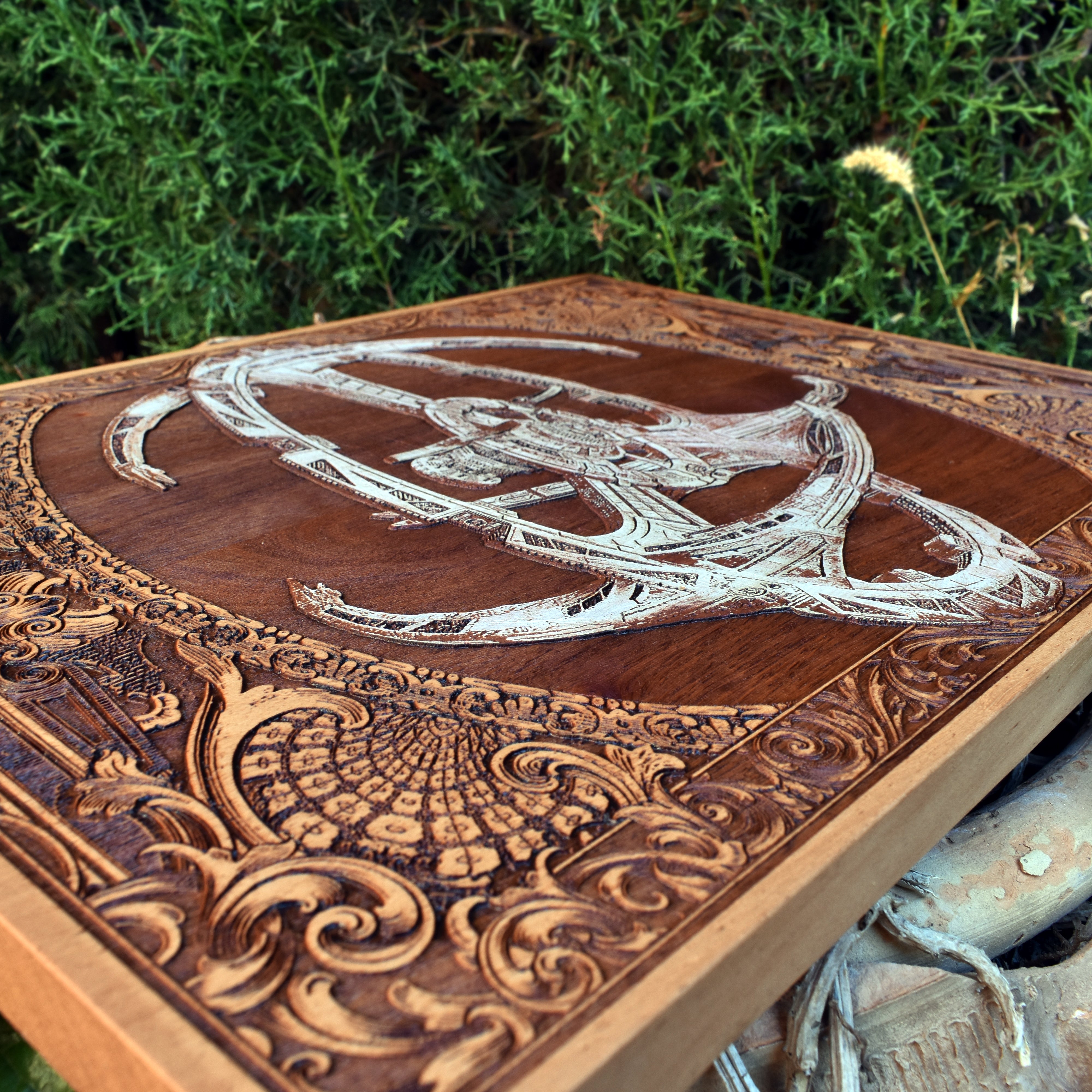 Intergalactic Ship IV Enterprise - Large Cedar Wood - Hand Painted