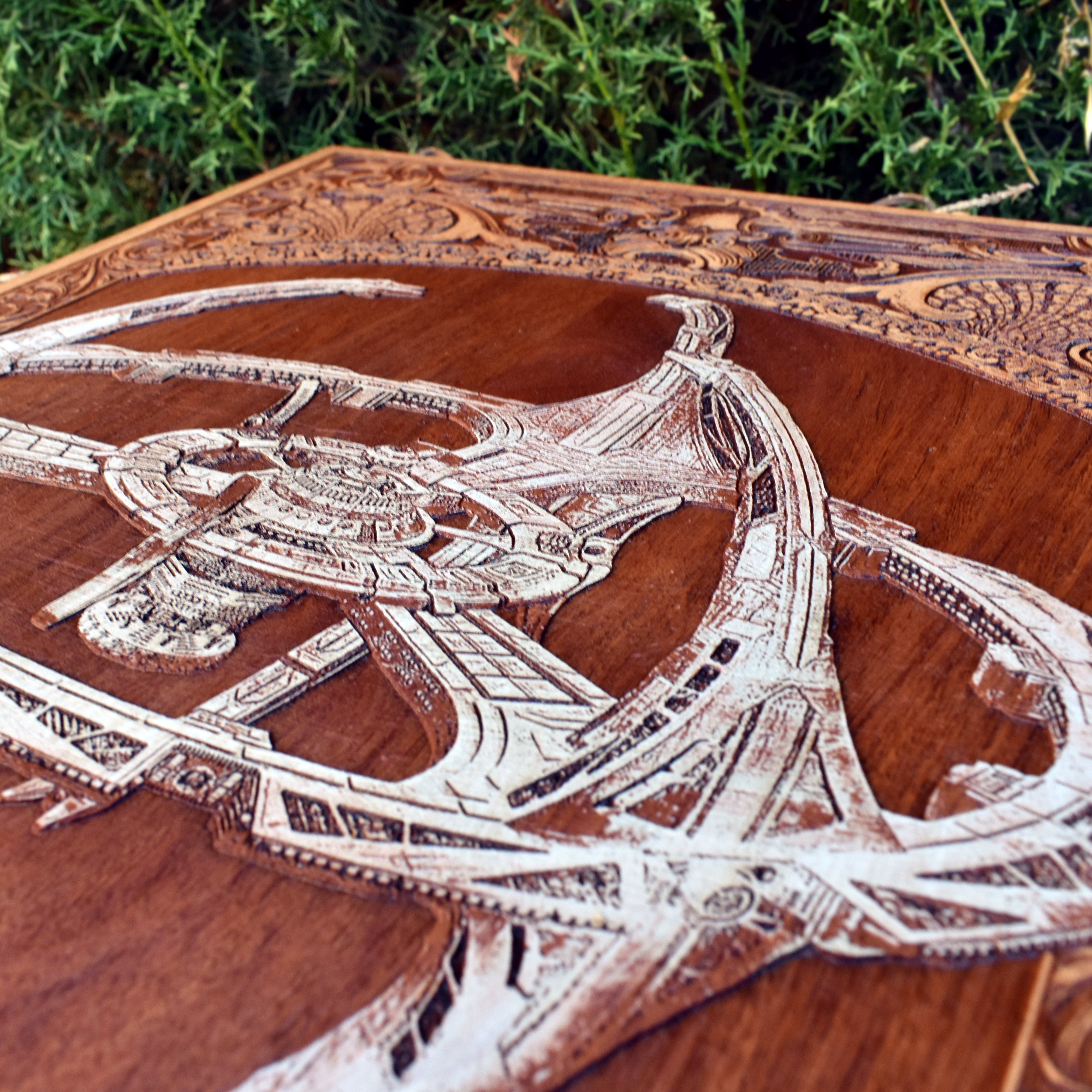 Intergalactic Ship IV Enterprise - Large Cedar Wood - Hand Painted
