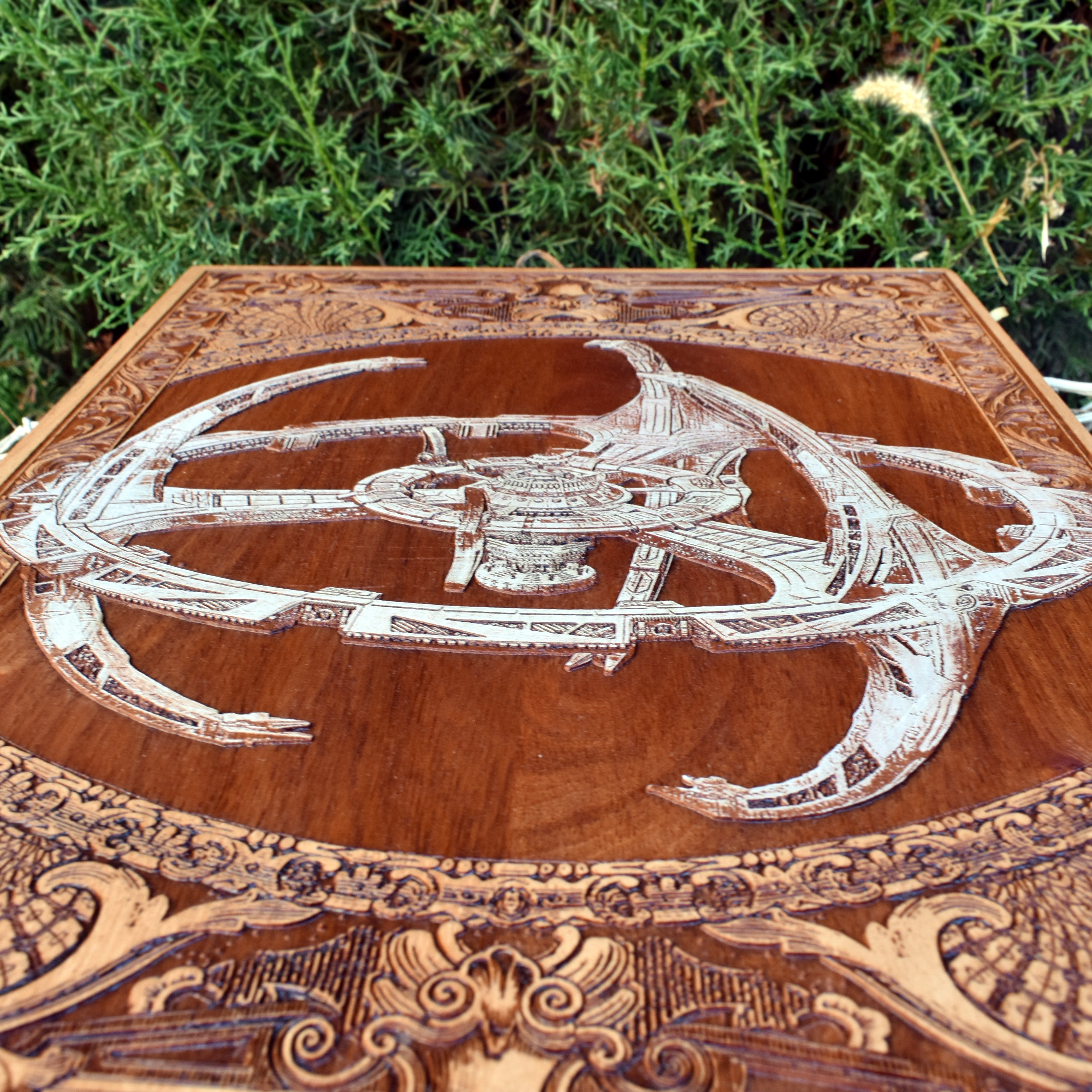 Intergalactic Ship IV Enterprise - Large Cedar Wood - Hand Painted