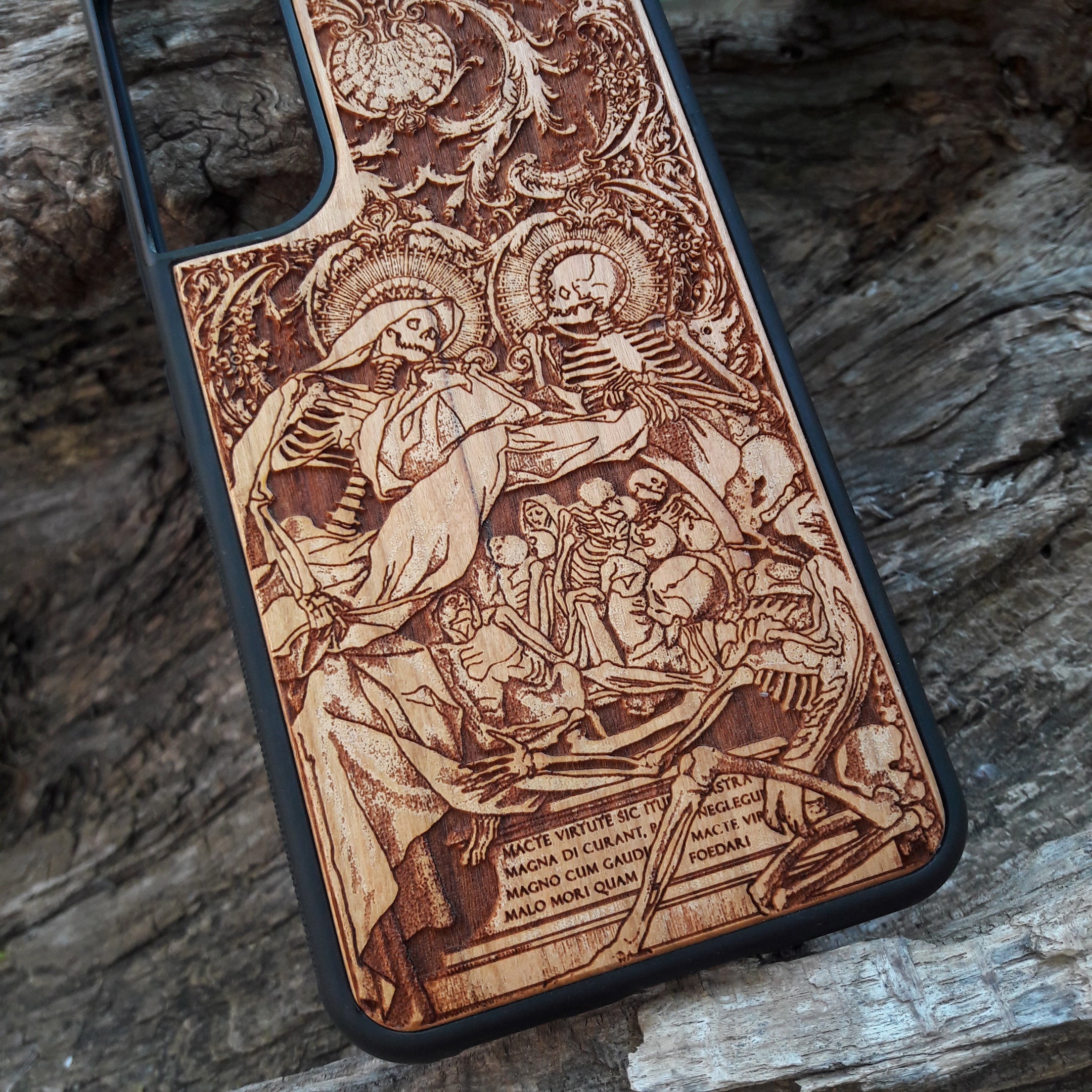 Gothic horror phone case for iPhone and Galaxy, laser engraved
