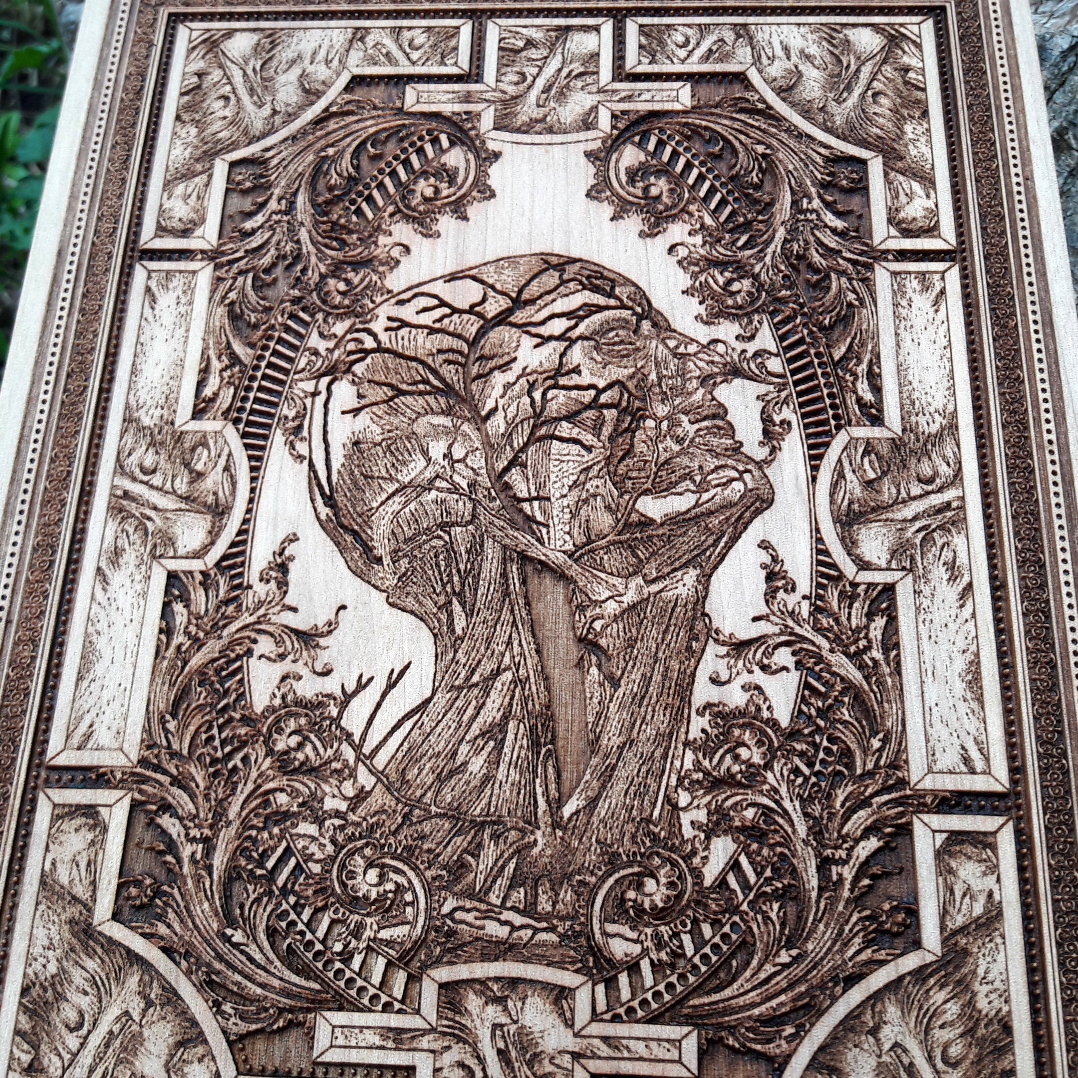 Anatomy-inspired wooden wall art – unique office decor for doctors and healthcare professionals.