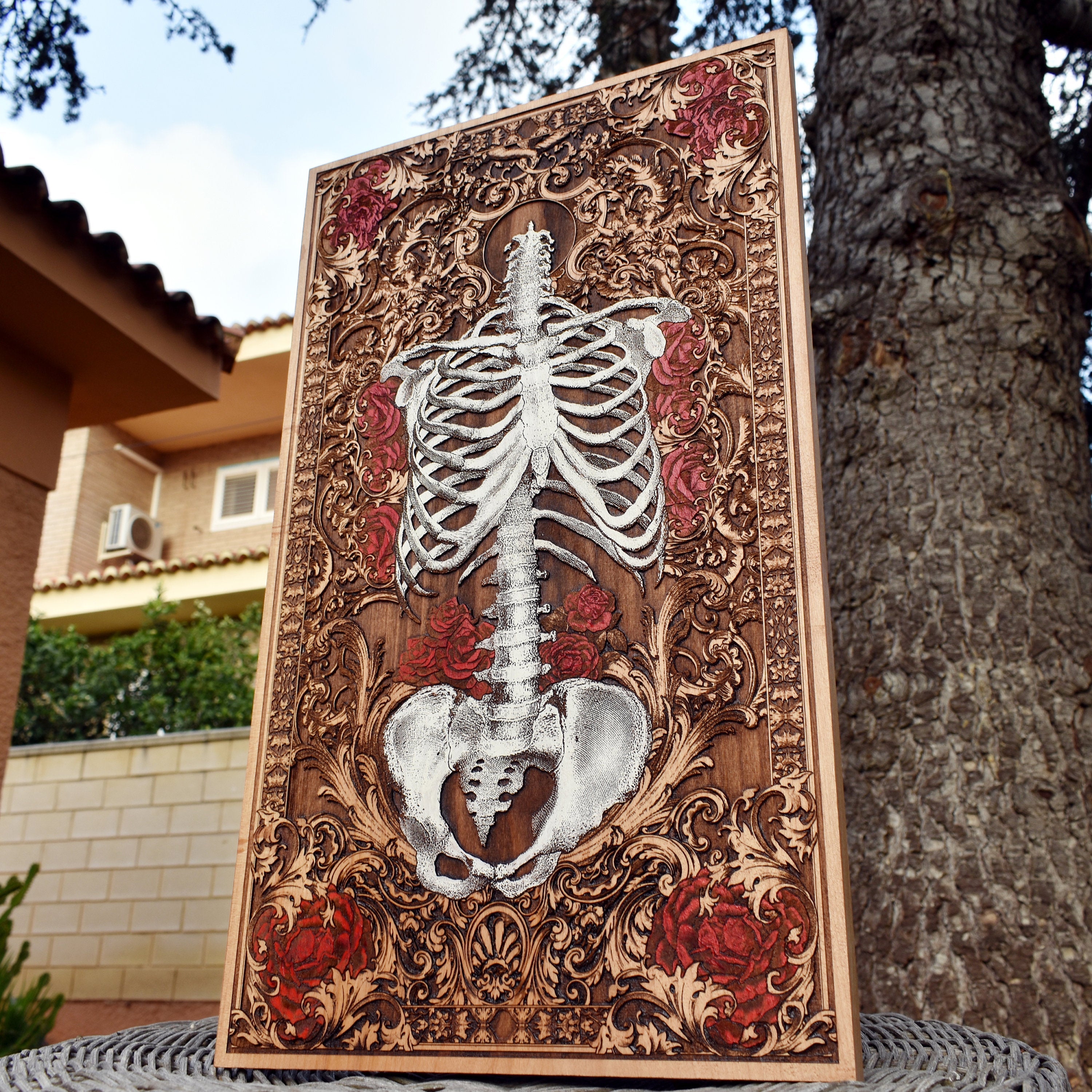 bones roses death art