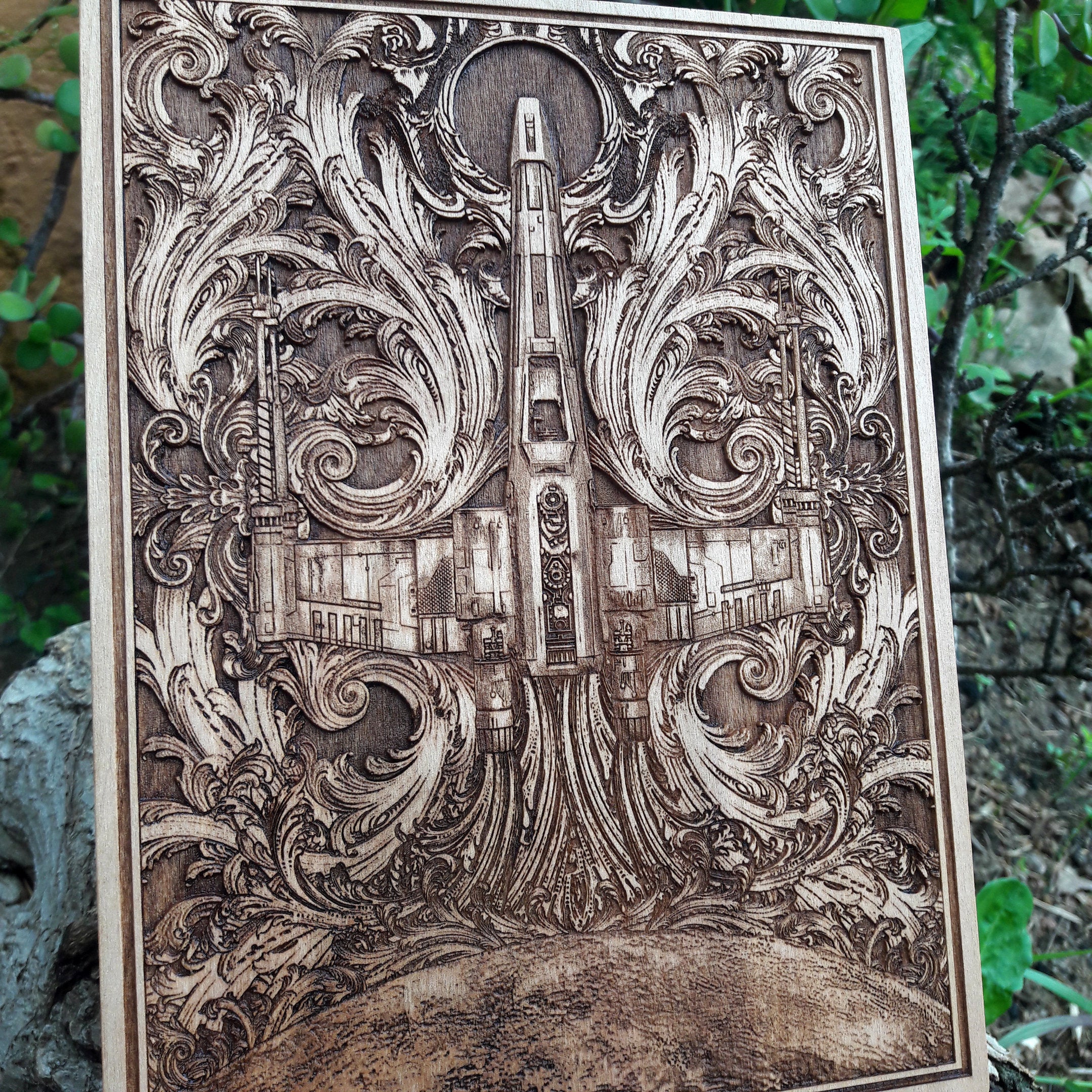 Handmade Star Wars spaceship artwork, unique gift for geeks