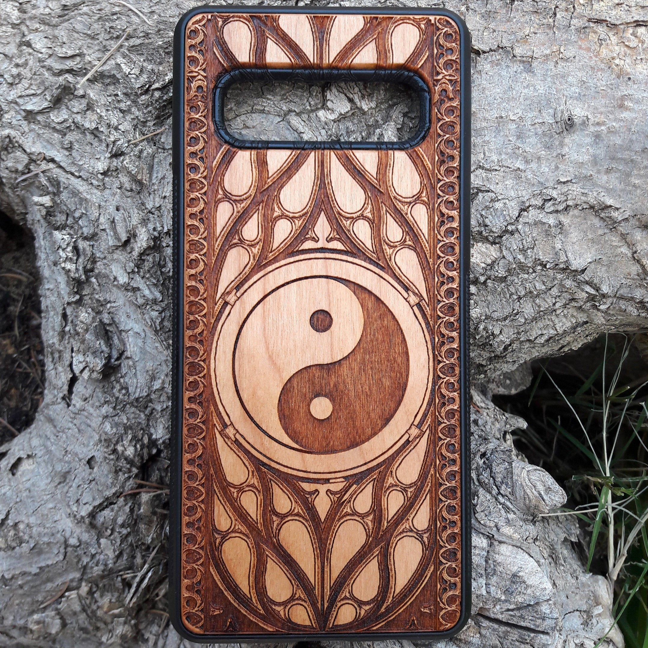 Yin and Yang Wood Phone Case