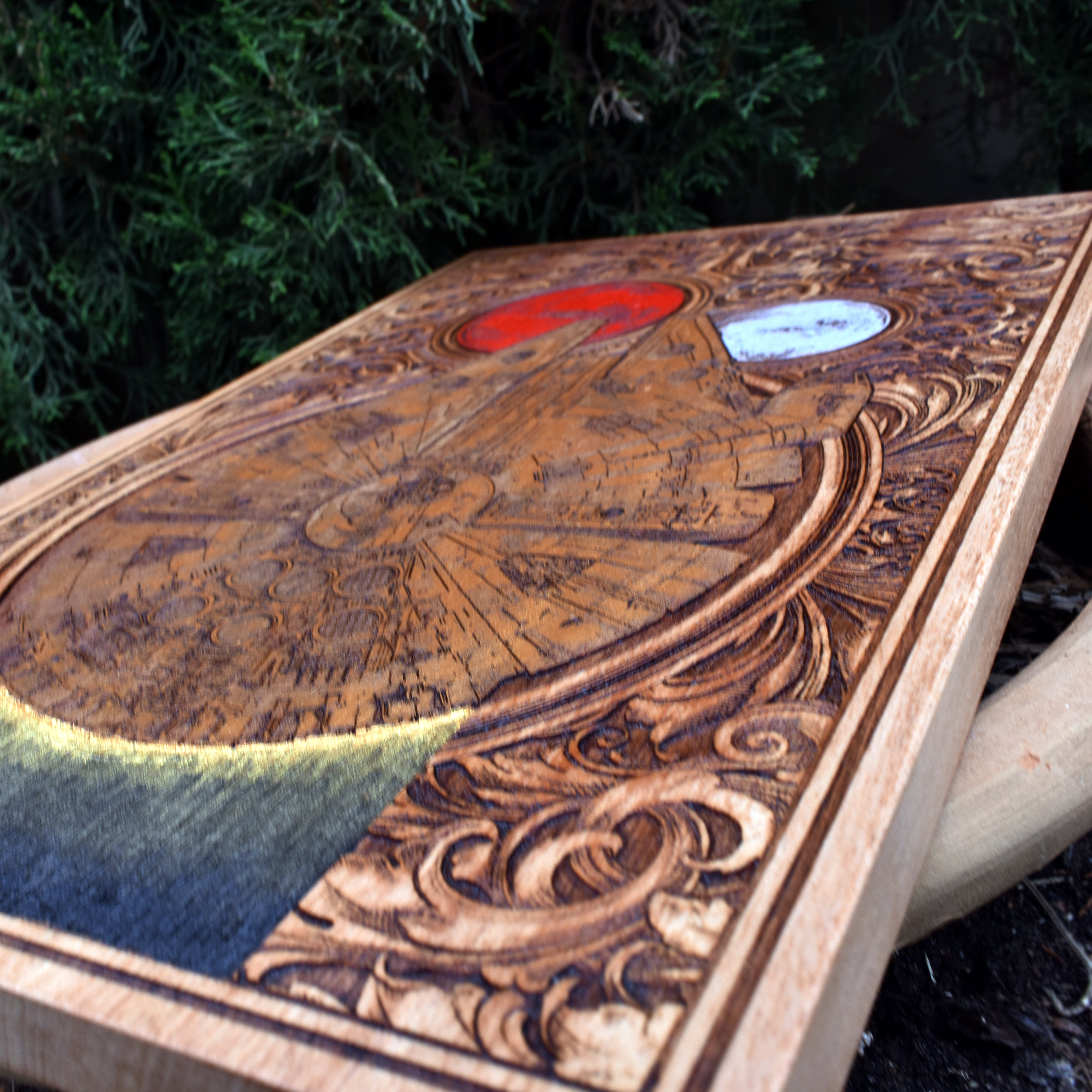 Intergalactic Ship IX Star Wars  - Large Cedar Wood - Hand Painted