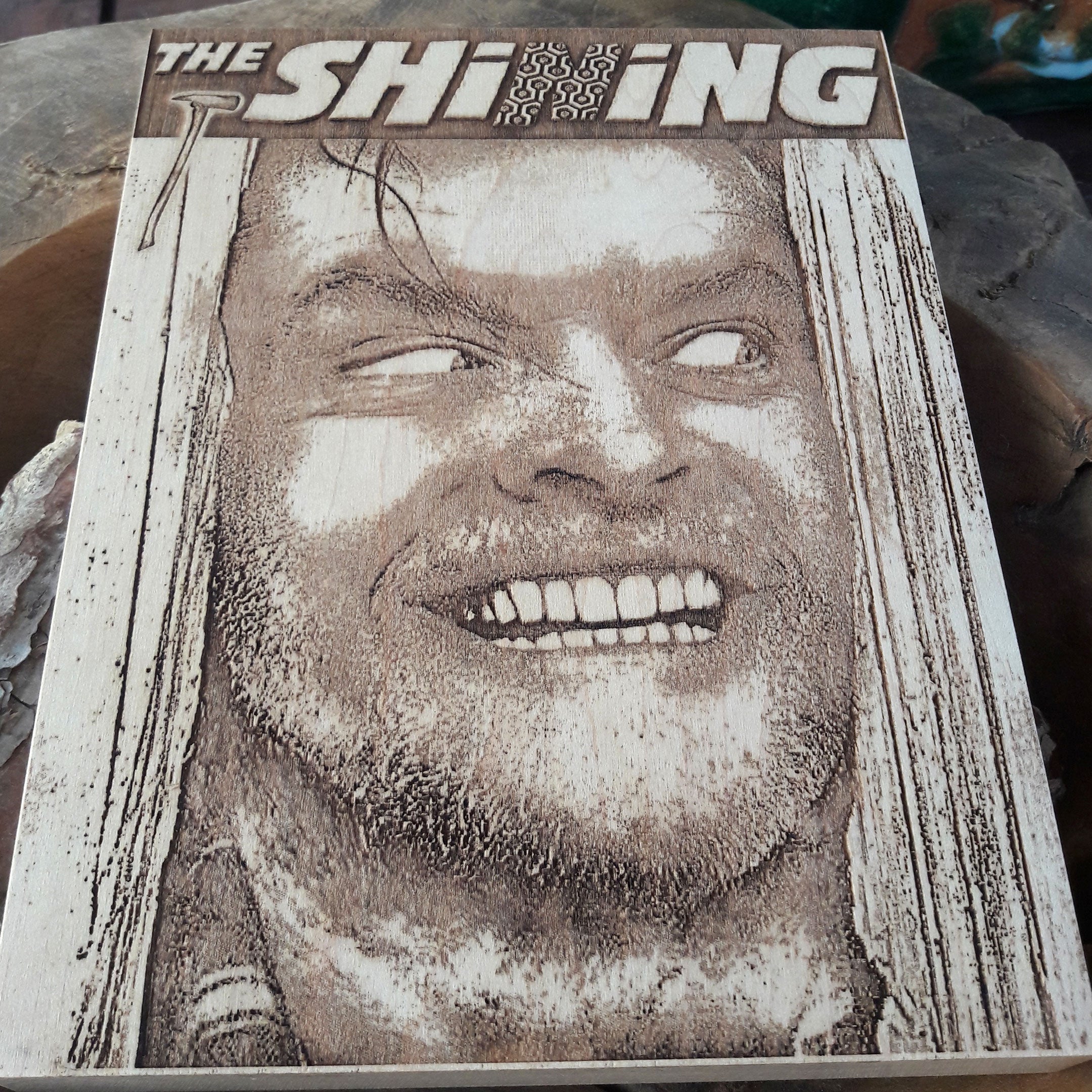 Horror film engraved wood art – The Shining collectible gift