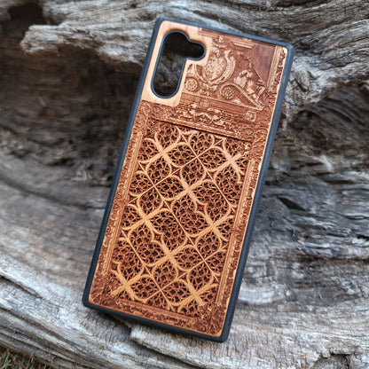 iPhone & Samsung Galaxy Wood Phone Case - Gothic Pattern (2)