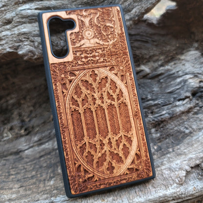 iPhone & Samsung Galaxy Wood Phone Case - Gothic Pattern (6)