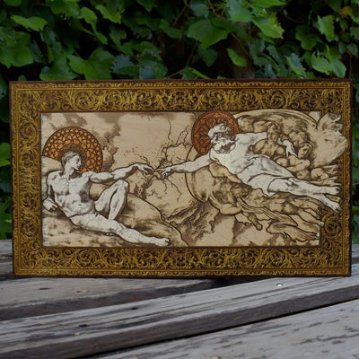 Personalized Michelangelo Creation of Adam wall art, Catholic religious gift for men or women, perfect for birthdays, anniversaries, or home blessings