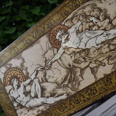 Personalized Michelangelo Creation of Adam wall art, Catholic religious gift for men or women, perfect for birthdays, anniversaries, or home blessings