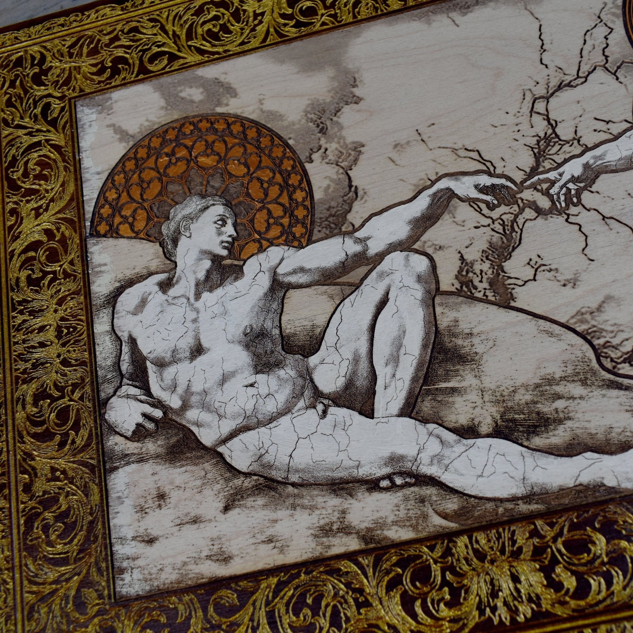 Personalized Michelangelo Creation of Adam wall art, Catholic religious gift for men or women, perfect for birthdays, anniversaries, or home blessings
