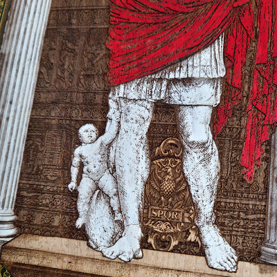 Augustus Roman Emperor - Large Maple Stained Wood