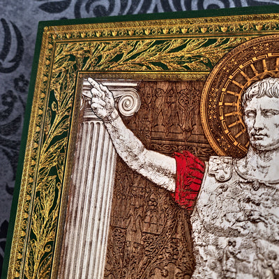 Augustus Roman Emperor - Large Maple Stained Wood