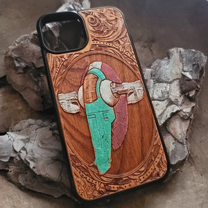 iPhone & Samsung Galaxy Wood Phone Case - Star Wars Artwork "Slave I" Hand Painted