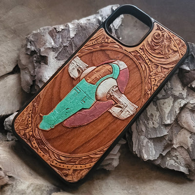 Intergalactic Ship VII Star Wars - Wood Phone Case - Hand Painted Star Wars engraved wood phone case