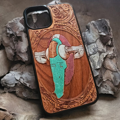 iPhone & Samsung Galaxy Wood Phone Case - Ship VII Hand Painted